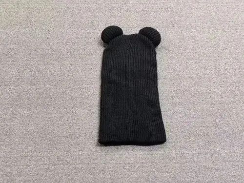 Other Bear Ears Embroidered Star Knitted Balaclava Ski Mask Black Size ONE SIZE - 3 Thumbnail