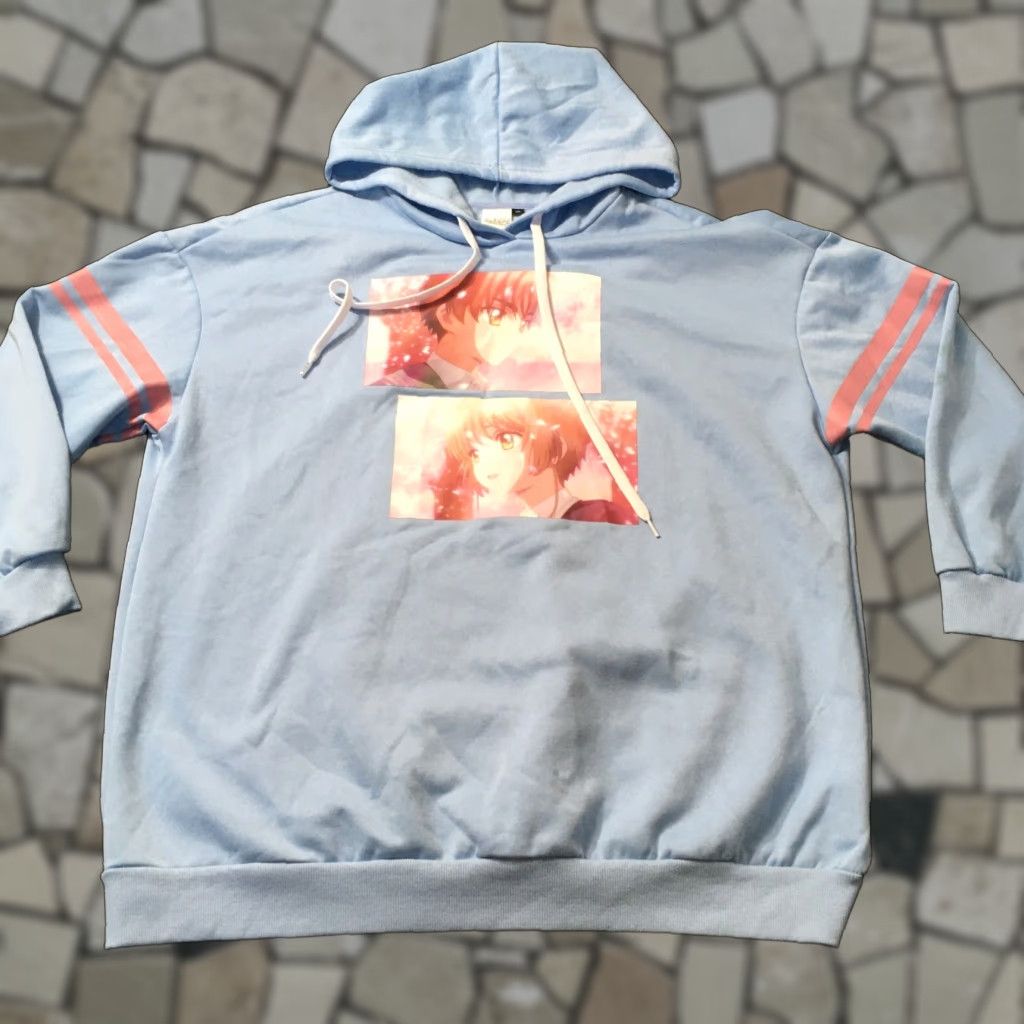 Vintage Sakura Hoodie Mens 2XL Blue Pullover Anime HOODIE Jacket? Size US XXL / EU 58 / 5 - 1 Thumbnail