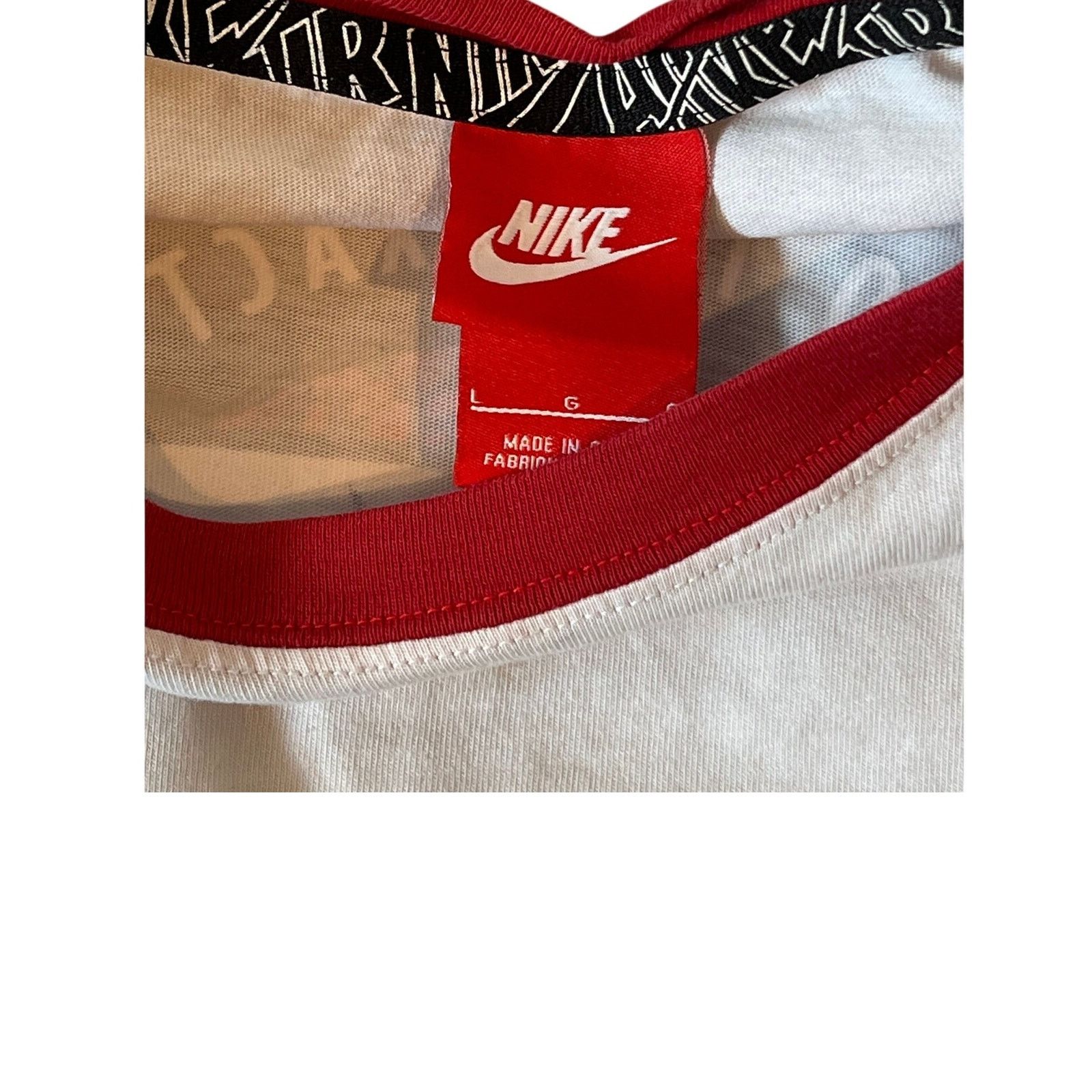 Nike The Nike Air Three Qtr Sleeve Red White T-Shirt Mens L Size US L / EU 52-54 / 3 - 3 Thumbnail