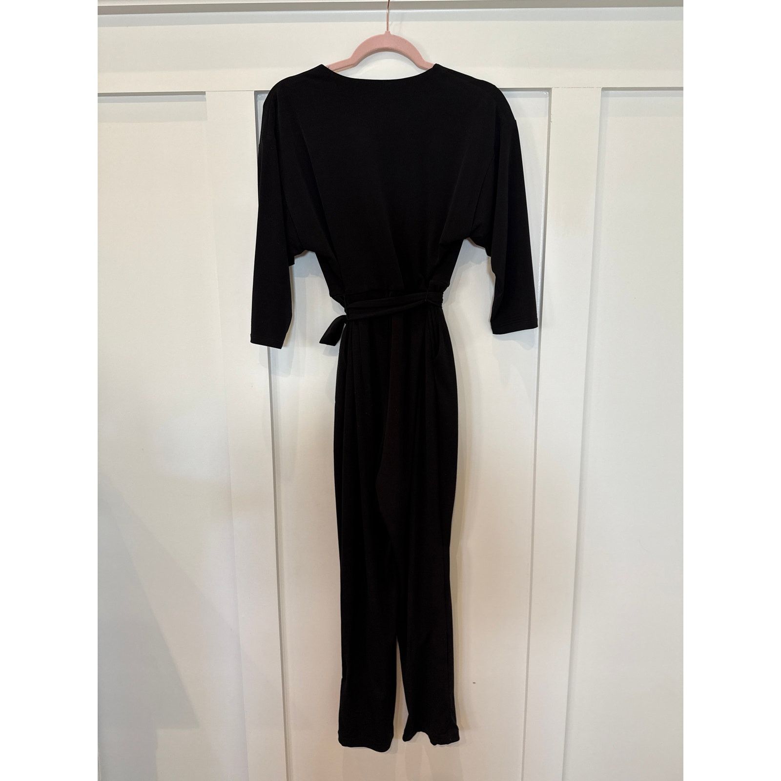 Express Express Black Straight Leg 3/4 Sleeve Belted Jumpsuit, S Size 27" / US 4 / IT 40 - 8 Thumbnail