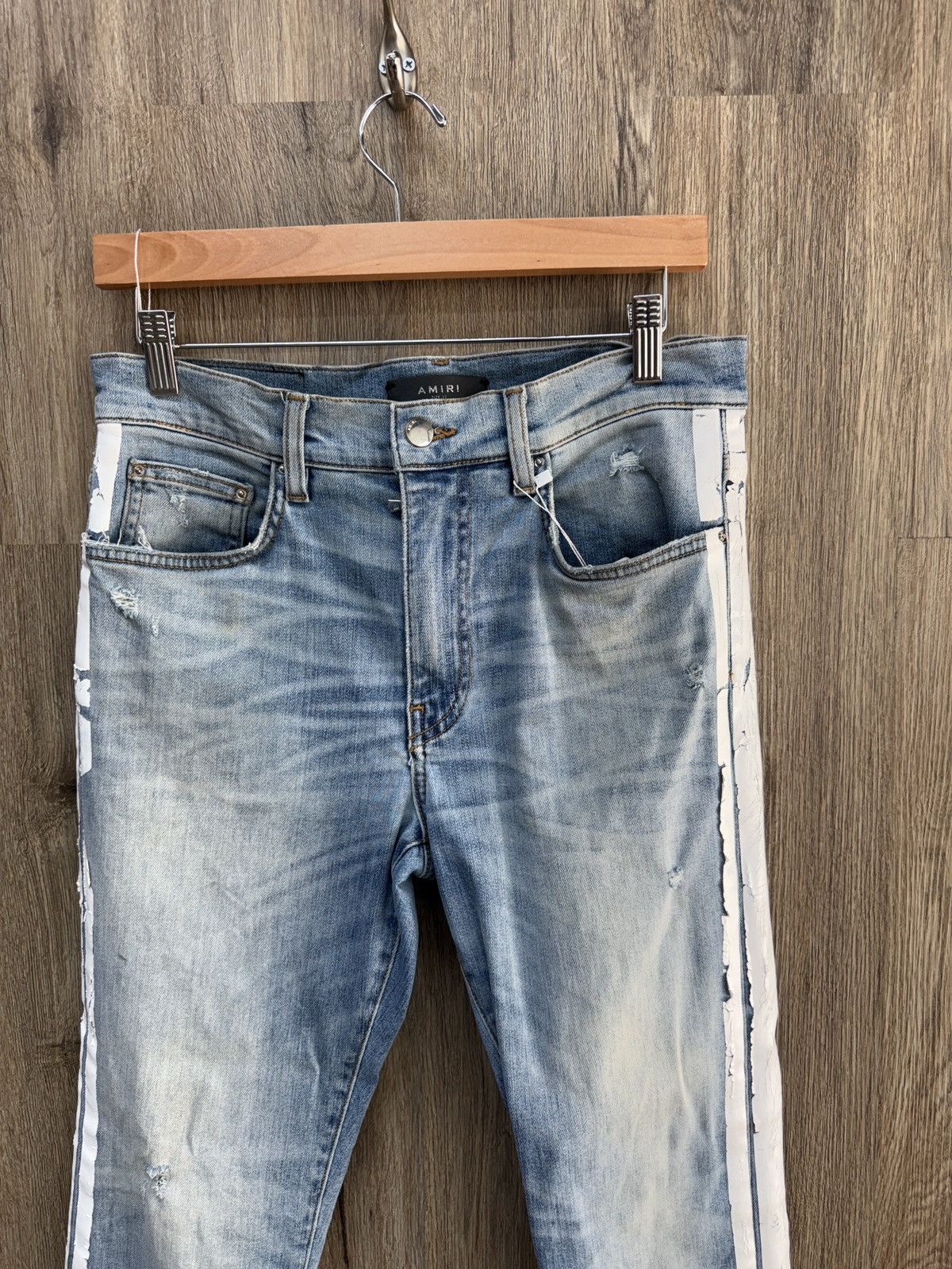 Amiri Amiri White Stripe Jeans Size US 33 - 2 Thumbnail