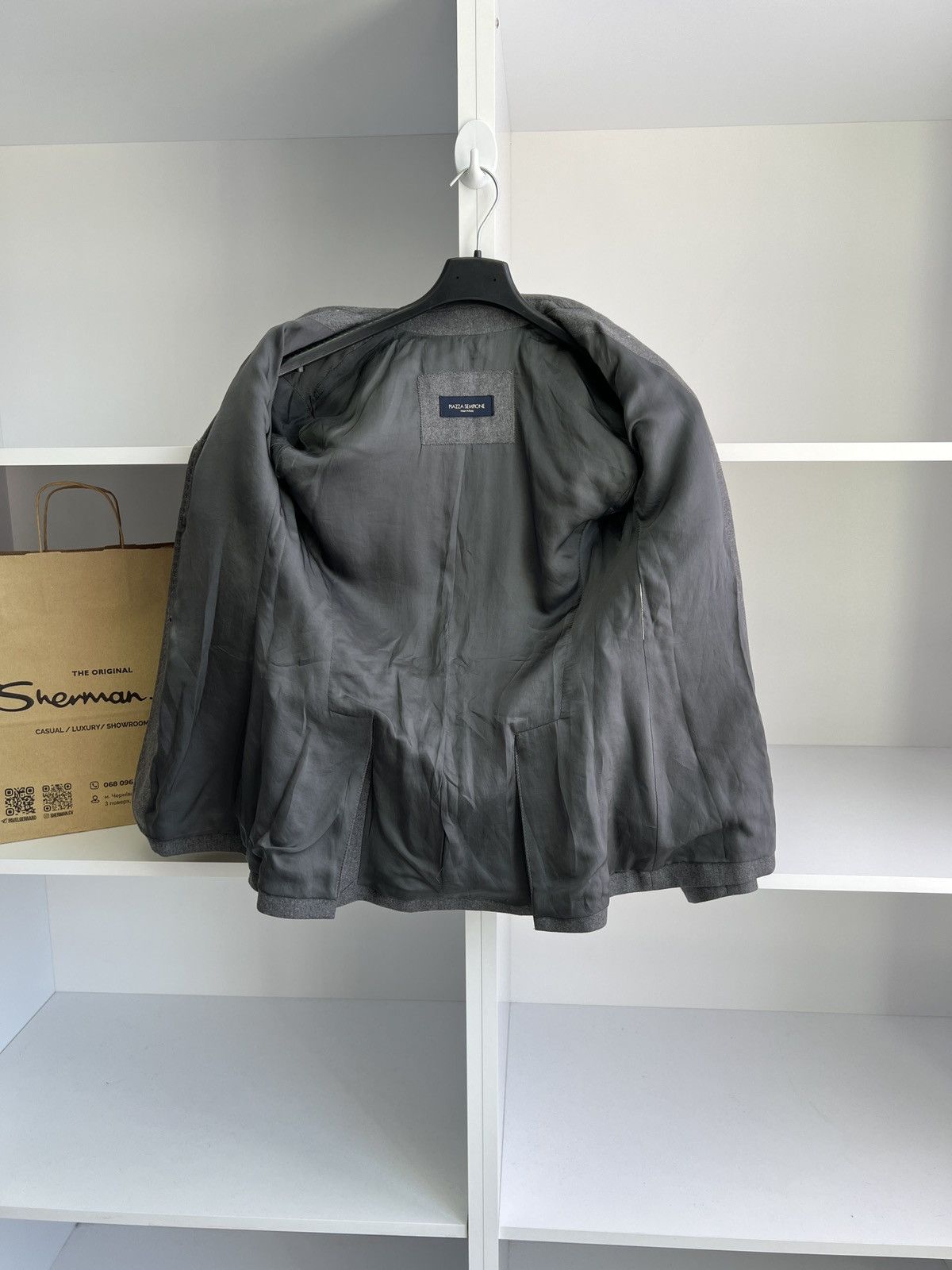 Designer × Piazza Sempione × Vintage Vintage Piazza Sempione Women's Gray Blazer Size S / US 4 / IT 40 - 8 Thumbnail