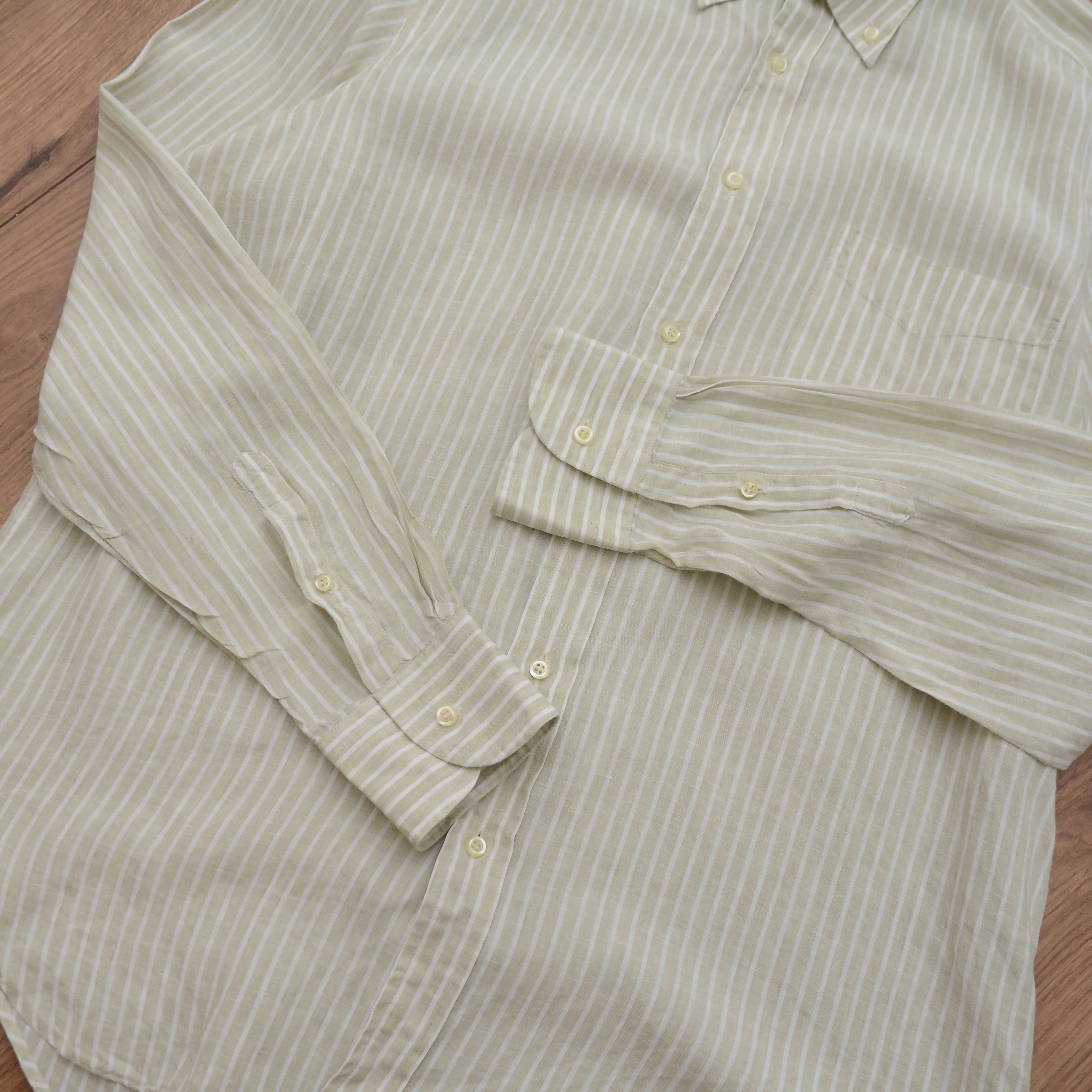 Boggi Boggi Milano 100% Pure Linen Shirt Striped Size US L / EU 52-54 / 3 - 8 Thumbnail