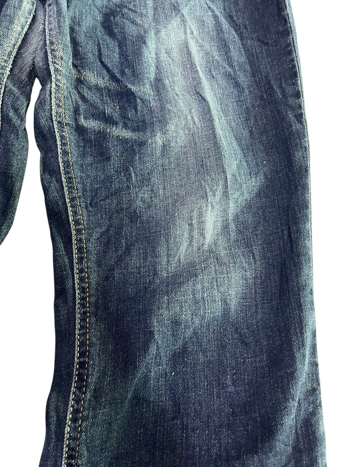 Japanese Brand 🇯🇵 FLARE Y2K C SEVENTEEN DENIM JEANS Size US 35 - 5 Thumbnail
