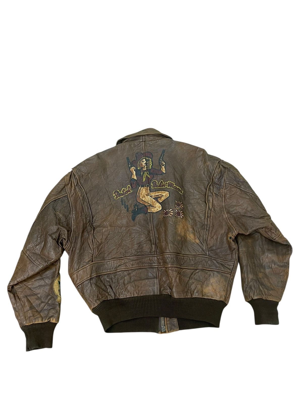 Avirex Vtg 80s Leather Jacket Avirex Cowboy Girl 2🟦 Size US L / EU 52-54 / 3 - 2 Thumbnail