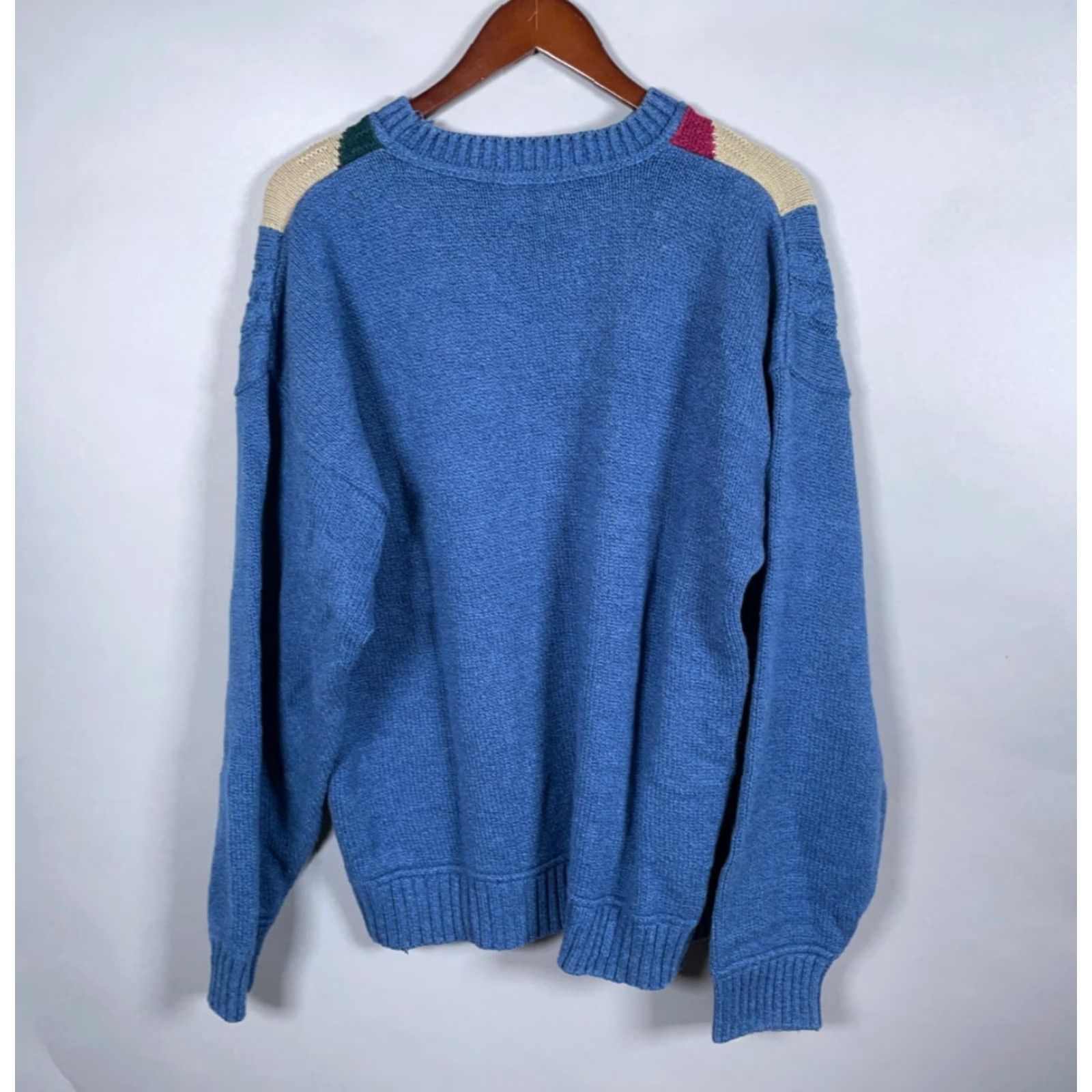 Vintage VINTAGE New Yorker Diamond Pattern Sweater Men XL Blue Beige Crew Neck 80s 90s Preppy Chunky Knit Pullover Relaxed Fit Knit Cotton Sweater Size US XL / EU 56 / 4 - 2 Thumbnail