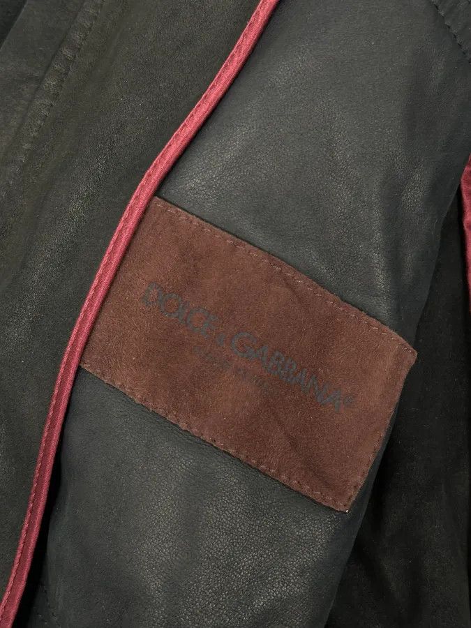 Dolce & Gabbana 2010s Dolce & Gabbana Navy Leather Bomber Jacket Size US M / EU 48-50 / 2 - 9 Thumbnail