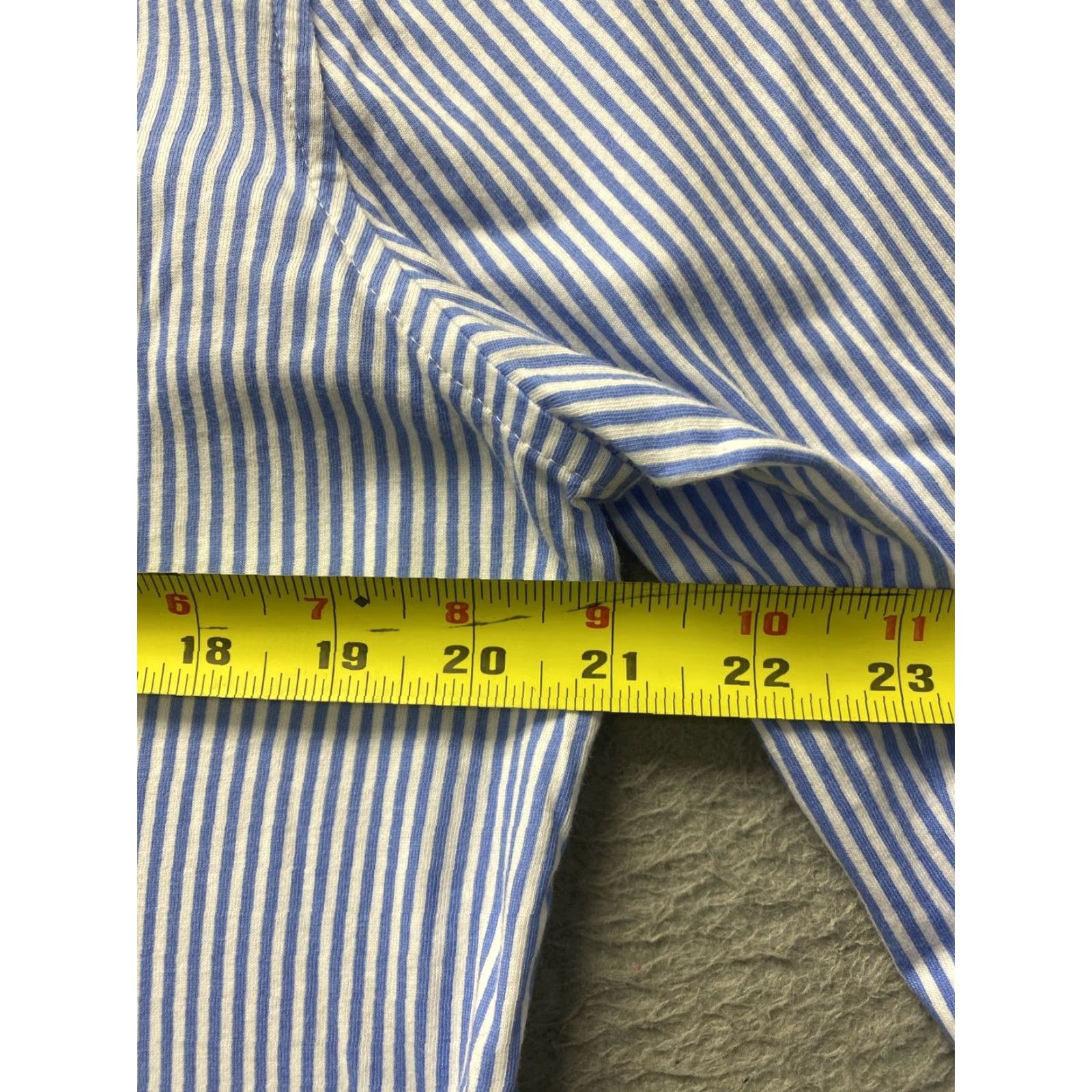 Ralph Lauren VINTAGE Ralph Lauren Women’s Pajama Shirt Button-Up XL Blue Striped Sleepwear 38-66 Size XL / US 12-14 / IT 48-50 - 6 Thumbnail