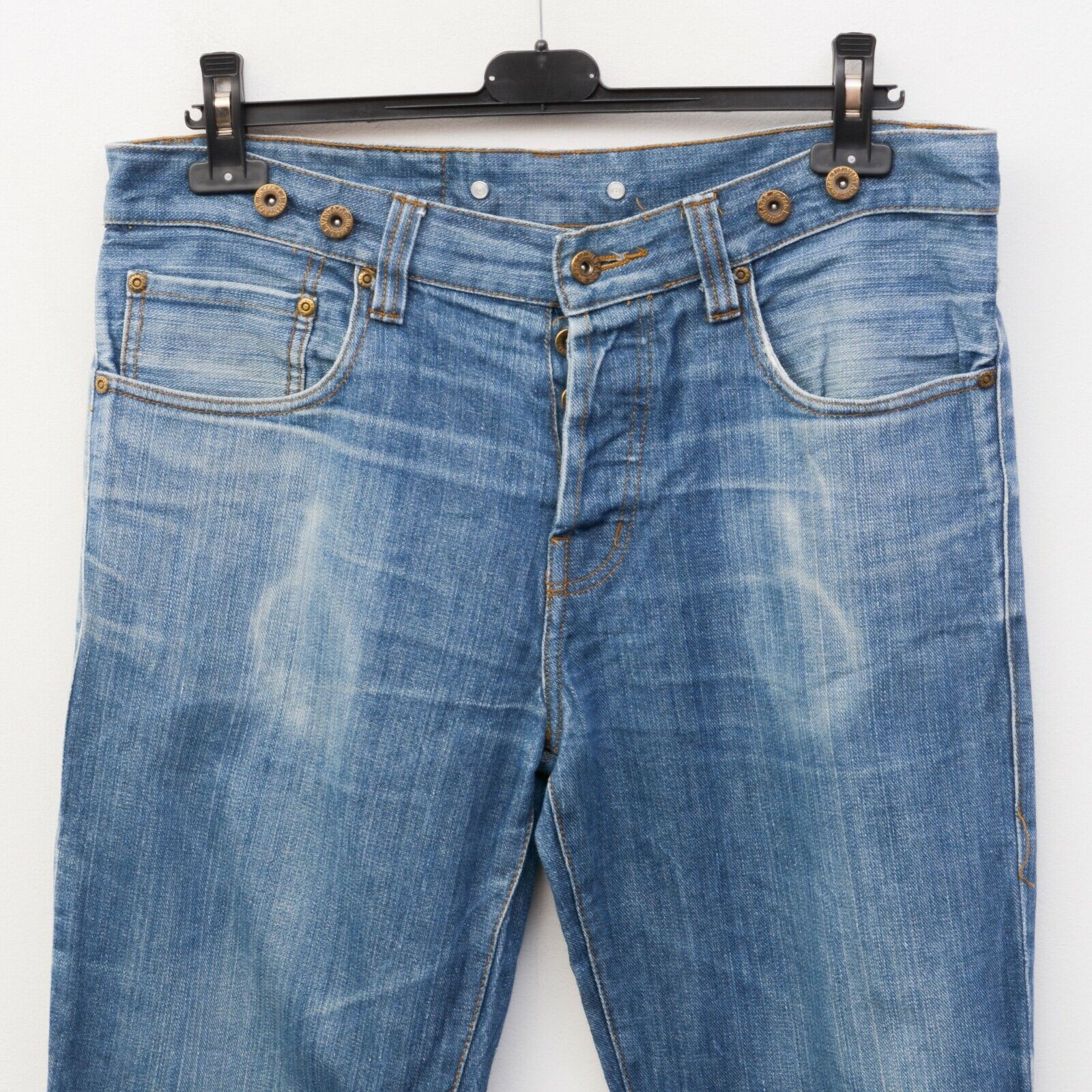 Cheap Monday 666 Cheap Unwash Men's W34 L32 Jeans Denim Suspenders button Size US 34 / EU 50 - 2 Thumbnail