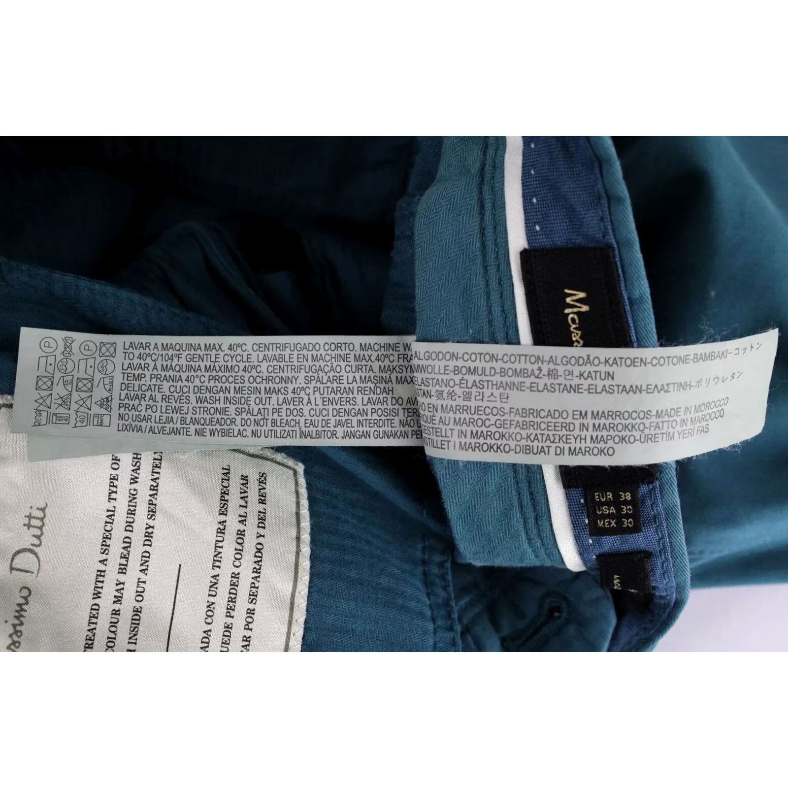 Massimo Dutti Massimo Dutti Slim Fit Trousers Men EU 38 Chino Stretchy Zip Fly Pockets Blue Size US 38 / EU 54 - 8 Thumbnail