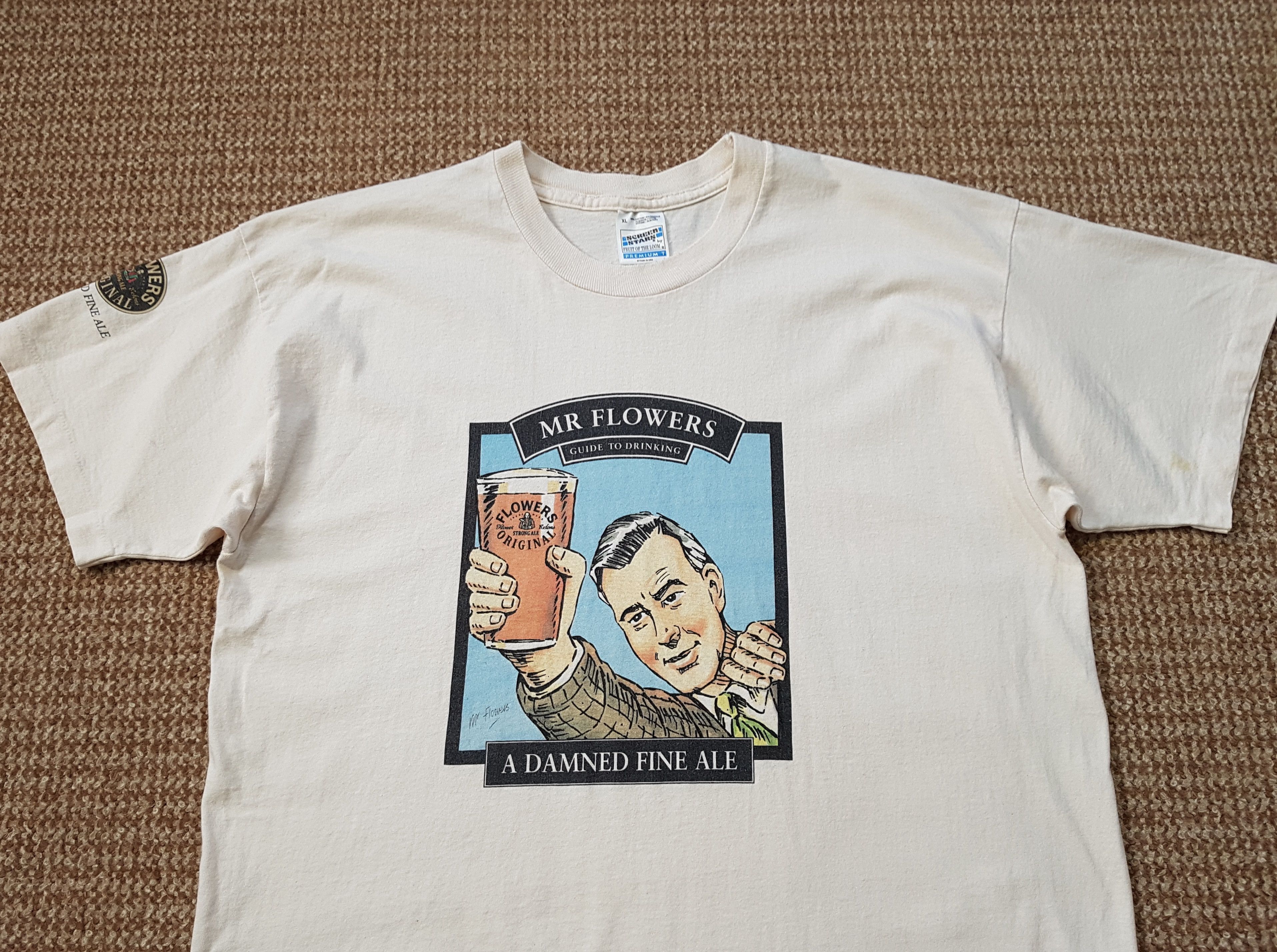 Vintage Mr. Flowers A Damned Fine Ale Vintage 90s Single Stitch Tee Size US XL / EU 56 / 4 - 3 Thumbnail
