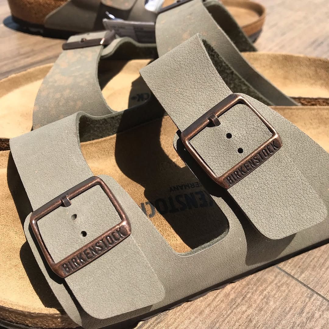 Birkenstock Steal Deal Birkenstock Arizona Birkibuc grey Stone Sandals Size US 9 / EU 42 - 4 Thumbnail