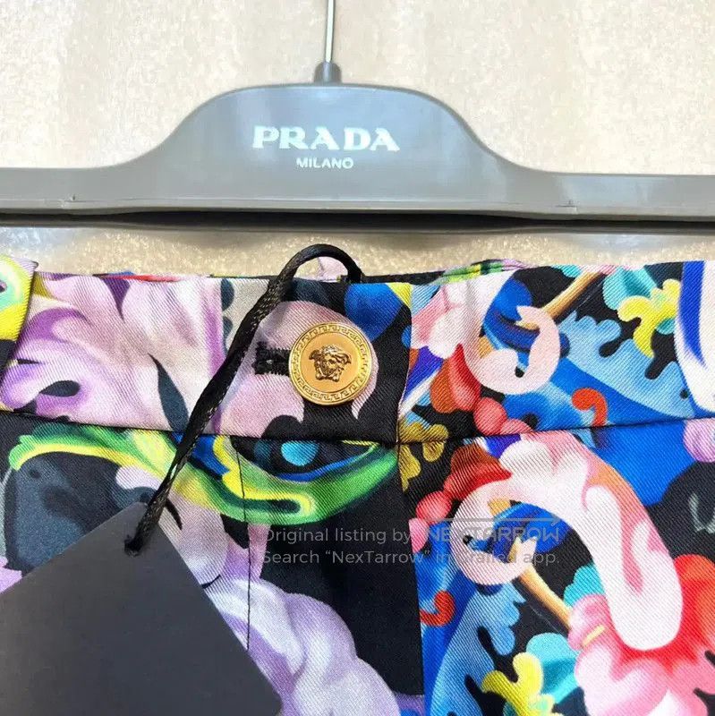 Versace Versace Multicolor Silk Summer Shorts . Size 22" - 3 Thumbnail
