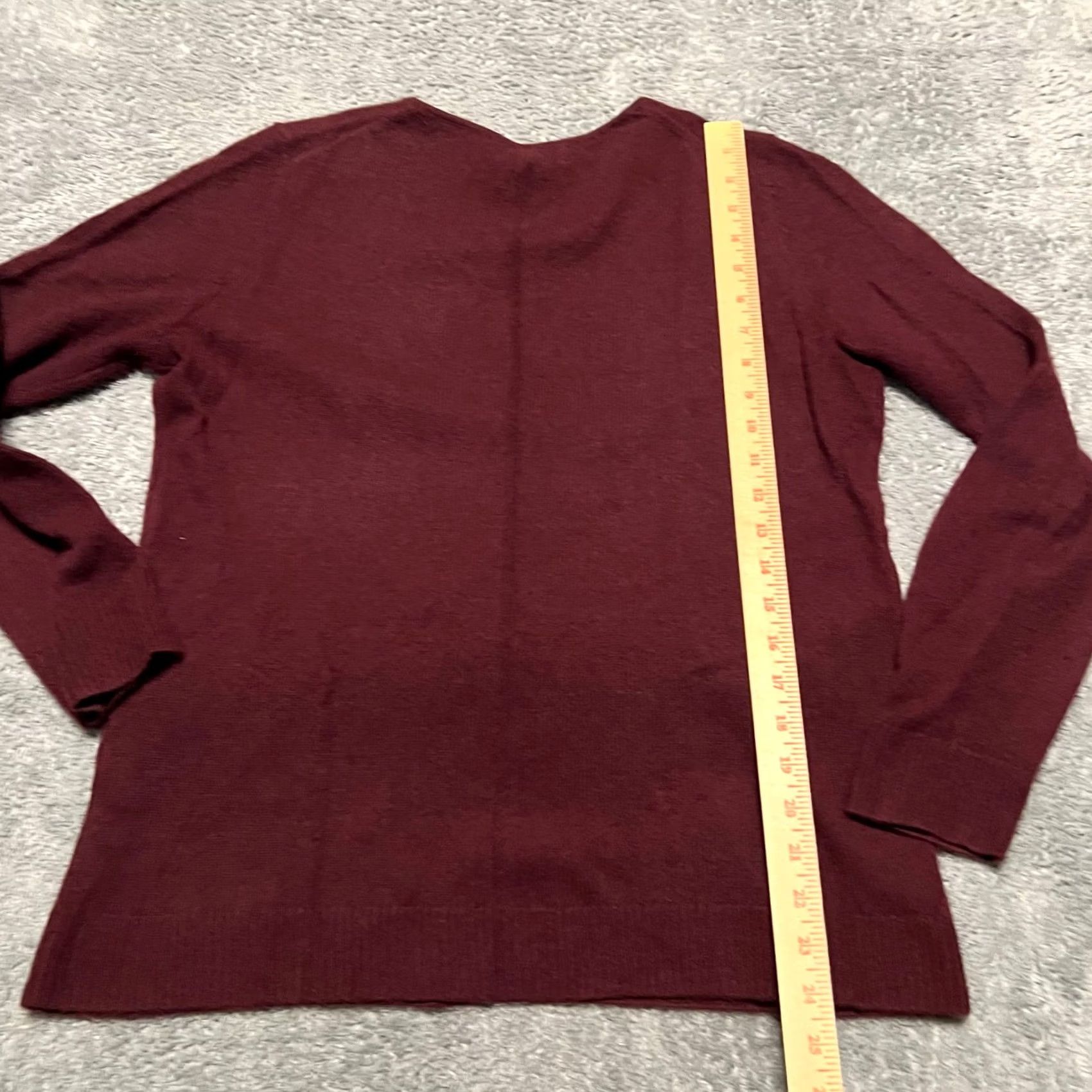 Vintage 41 hawthorn Sweater Womens Large Maroon Cashmere Pullover Ling Sleeve Size L / US 10 / IT 46 - 5 Thumbnail
