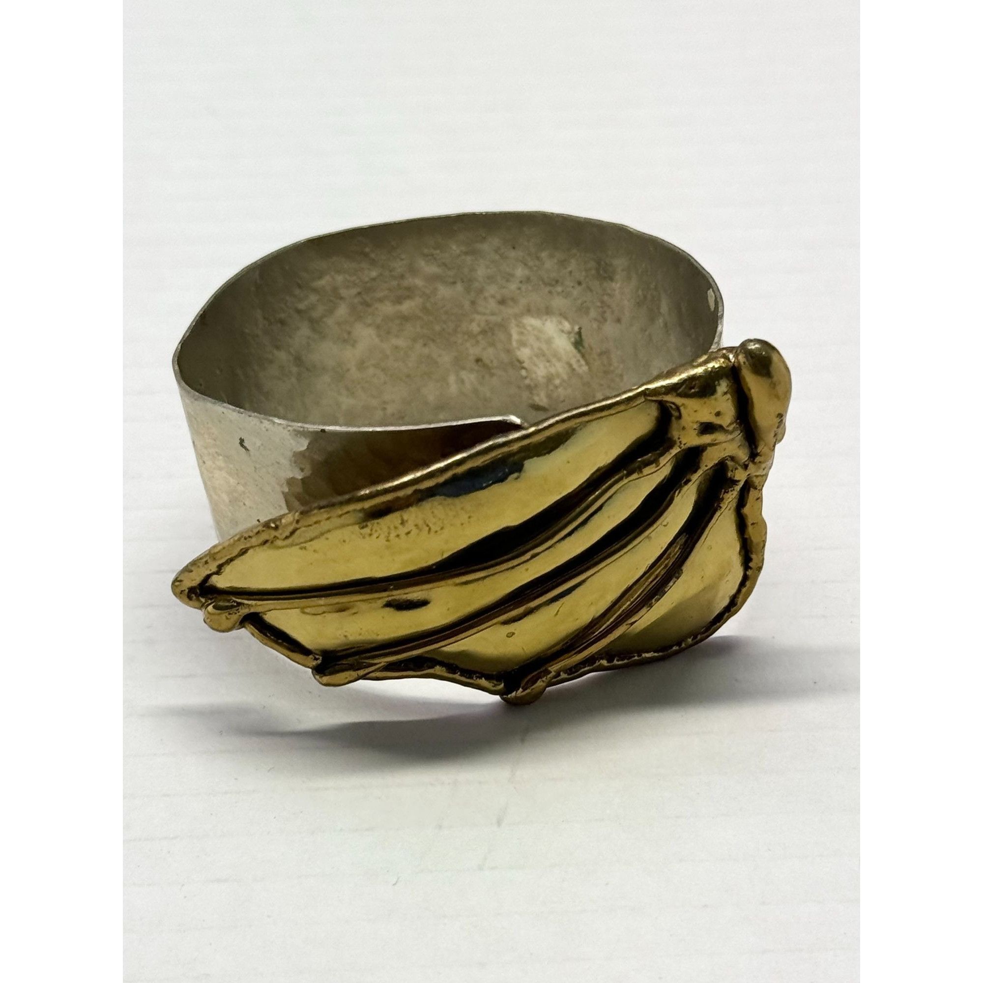Vintage handcrafted metal bangle bracelet