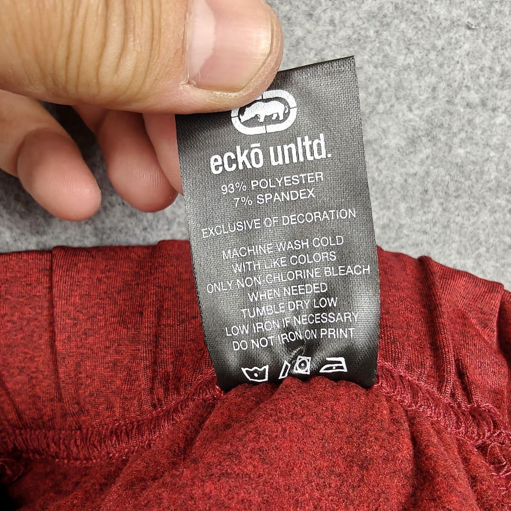 Ecko Unltd. Ecko Unltd Shorts Mens M Red Marled Drawstring Logo Pockets Athletic Size US 31 - 4 Thumbnail