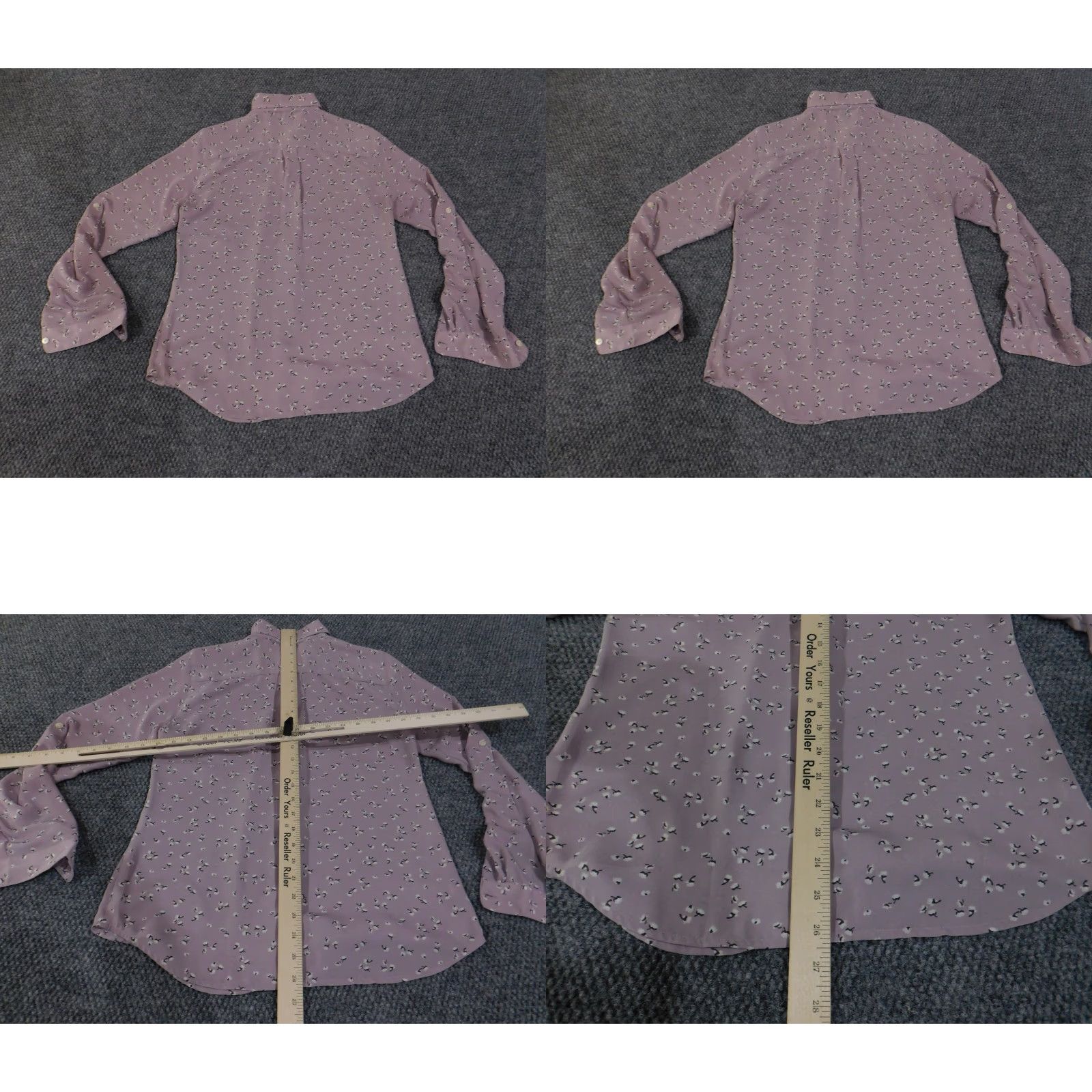 Loft LOFT Blouse Womens XS purple Floral Long Sleeve button up lightweight top Size XS / US 0-2 / IT 36-38 - 8 Thumbnail