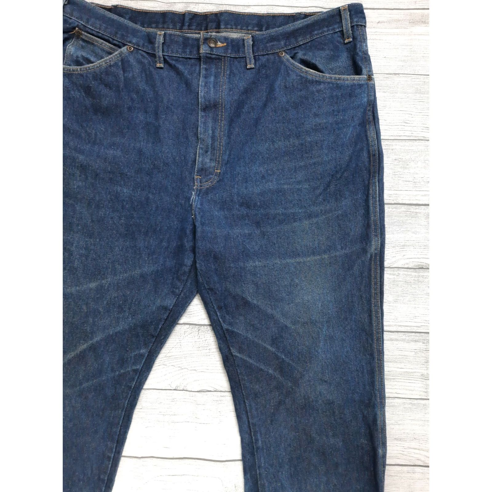 Dickies Dickies Jeans Cotton Blue Denim Jeans Men 44x32 Regular Fit Straight Leg Dark Wash May 42x32 Inseam 32 Accessories Pockets Yahoo Size US 42 / EU 58 - 4 Thumbnail