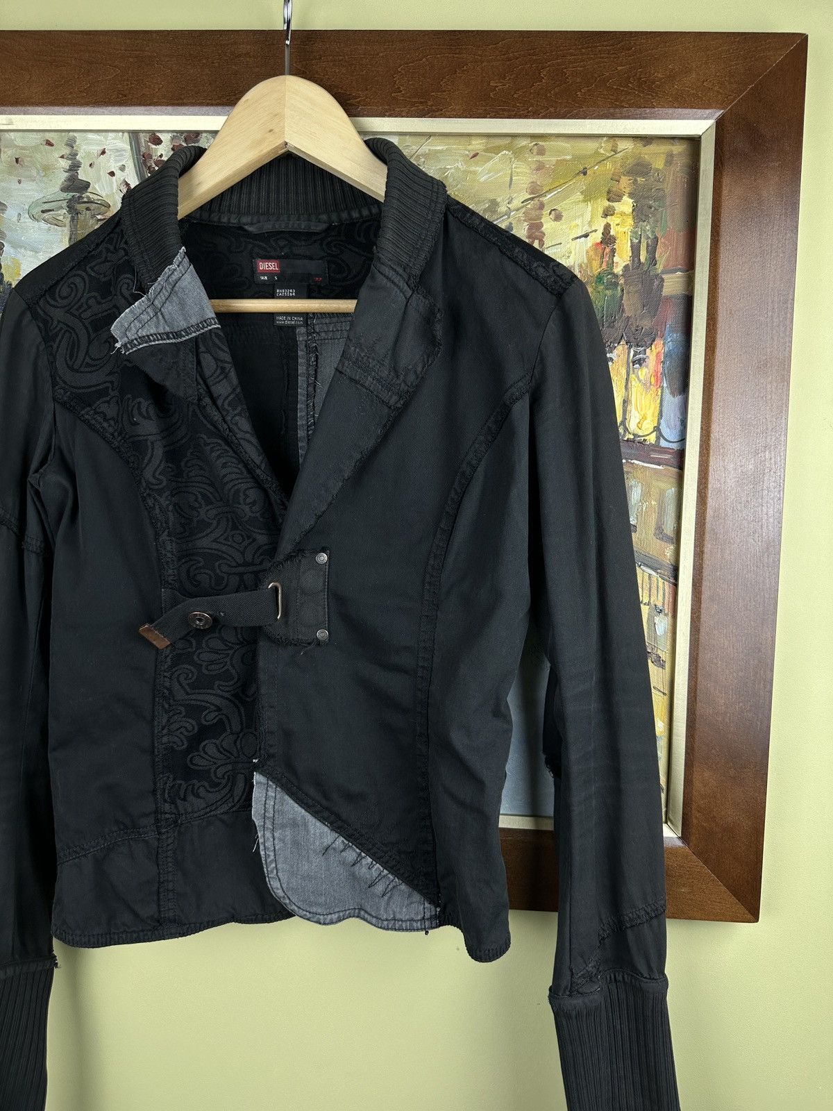 Diesel × Vintage Vintage 2000s Diesel y2k patchwork blazer geometry jacket Size S / US 4 / IT 40 - 3 Thumbnail