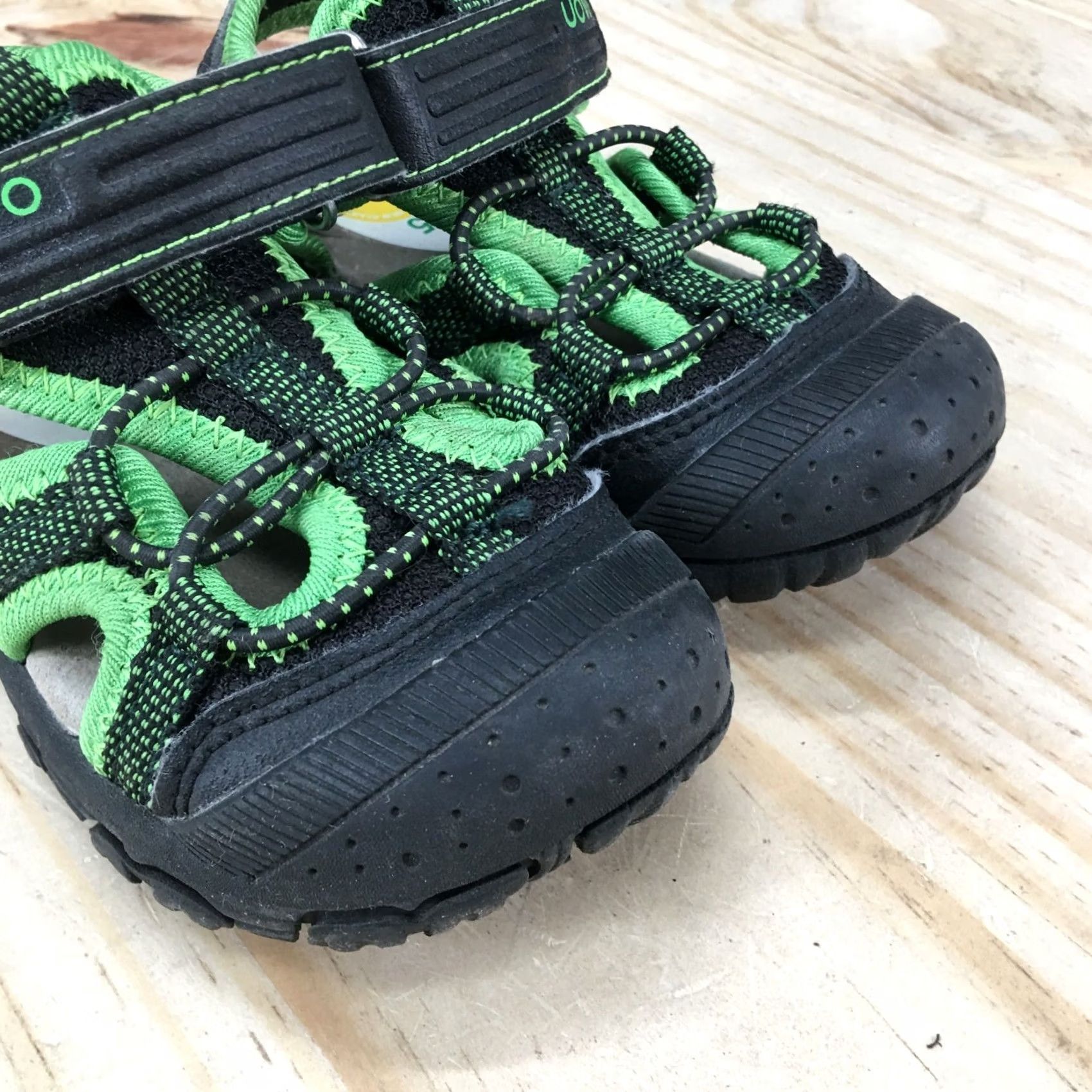 Vintage Uovo Sandals Child 25 Trekking Hiking Beach Strappy Comfort Black Fabric Mens Size US 8 / IT 38 - 3 Thumbnail
