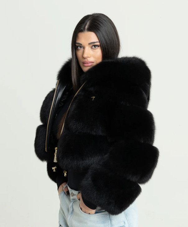 Other Women’s Hooded Fox Fur Jacket Size L / US 10 / IT 46 - 2 Thumbnail