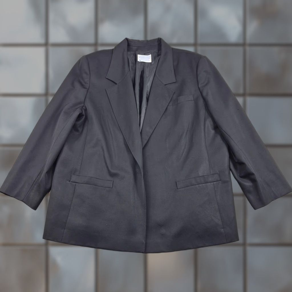 Pendleton VINTAGE Pendleton Black Wool Sport Coat Blazer Womens 24W Plus Notch Lapel One-Button Single-Breasted Lined Tailored Dry Clean Only Men? Size 4XL / US 24-26 - 1 Thumbnail