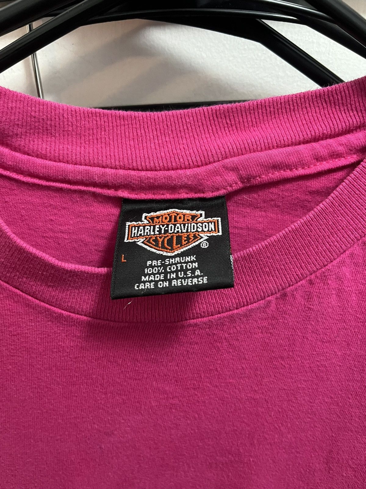 Harley Davidson Vintage 90s Pink Harley Davidson Pink Box Logo Tee Shirt Size US L / EU 52-54 / 3 - 2 Thumbnail