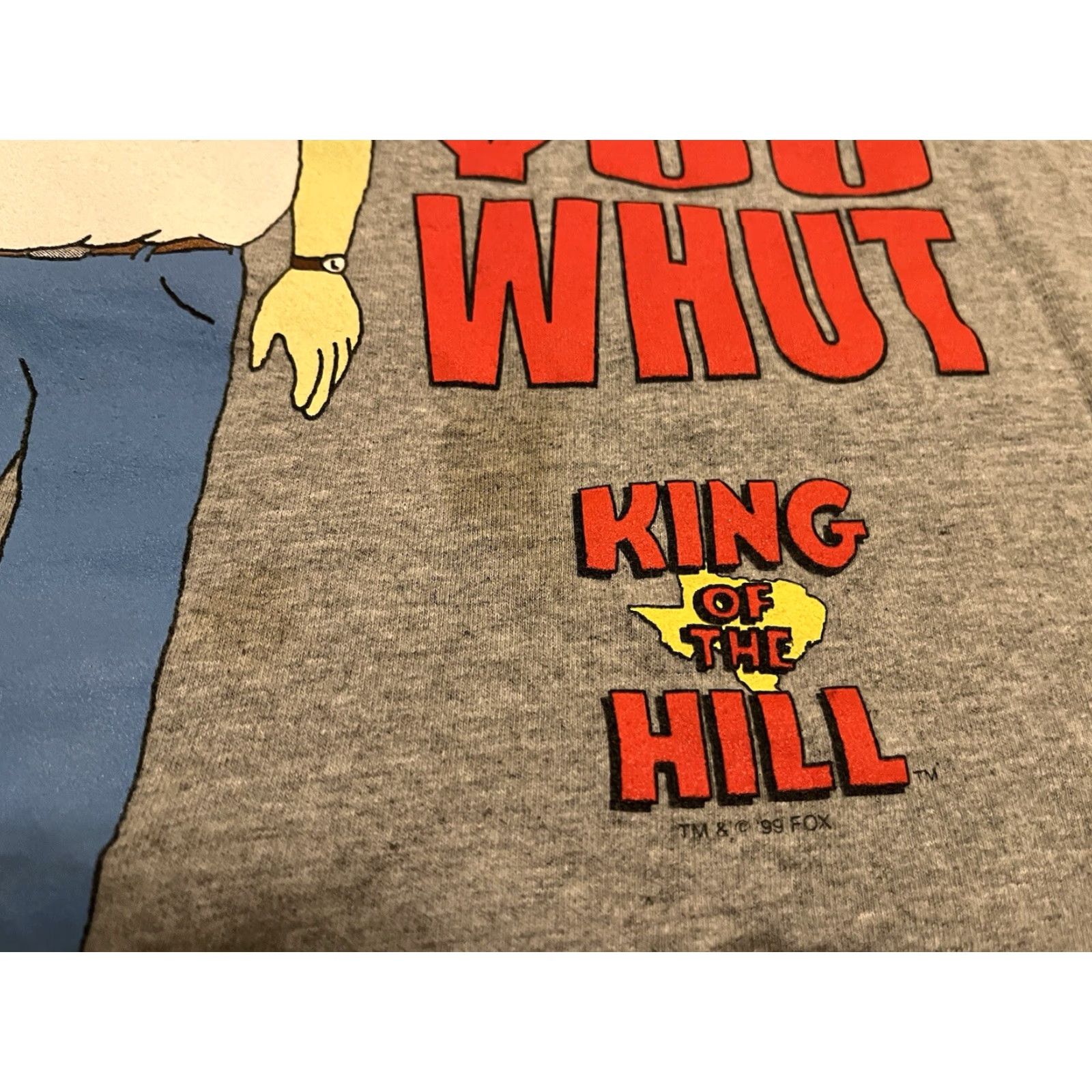 Vintage VINTAGE 1999 King of the Hill Shirt Fox Hank I'll Tell You Whut NCC Size XL Gray Crew Neck Short Sleeve Cotton Polyester Men T-Shirt Size US XL / EU 56 / 4 - 2 Thumbnail