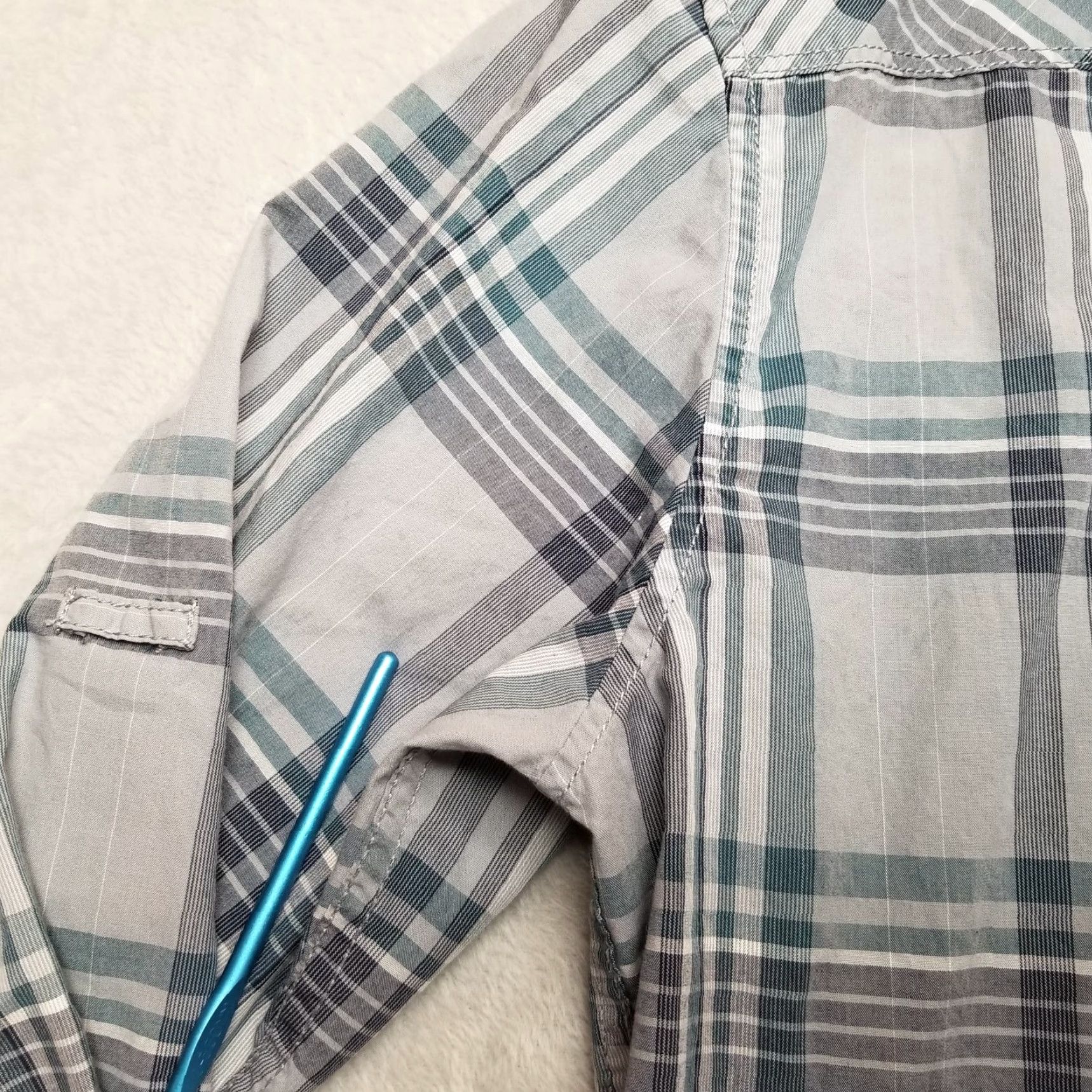 Vintage VINTAGE INC International Concepts Shirt Mens S Teal Plaid Pearl Snap Western Casual Size US S / EU 44-46 / 1 - 7 Thumbnail