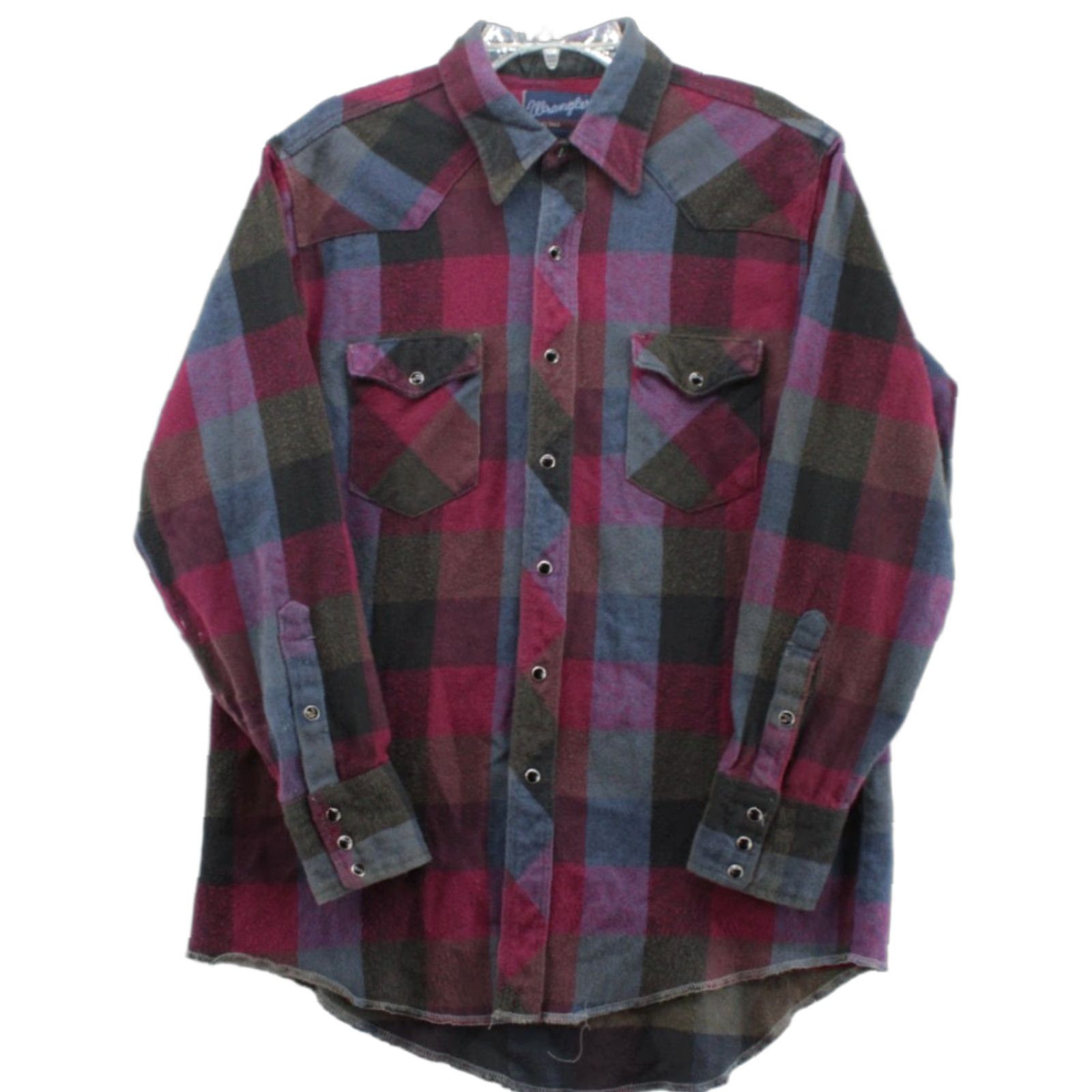 Wrangler VINTAGE Wrangler Heavy Flannel Shirt Mens M Red Plaid X-Long Tails Pearl Snap Wrangler Wrancher Button-Up Size US M / EU 48-50 / 2 - 1 Thumbnail