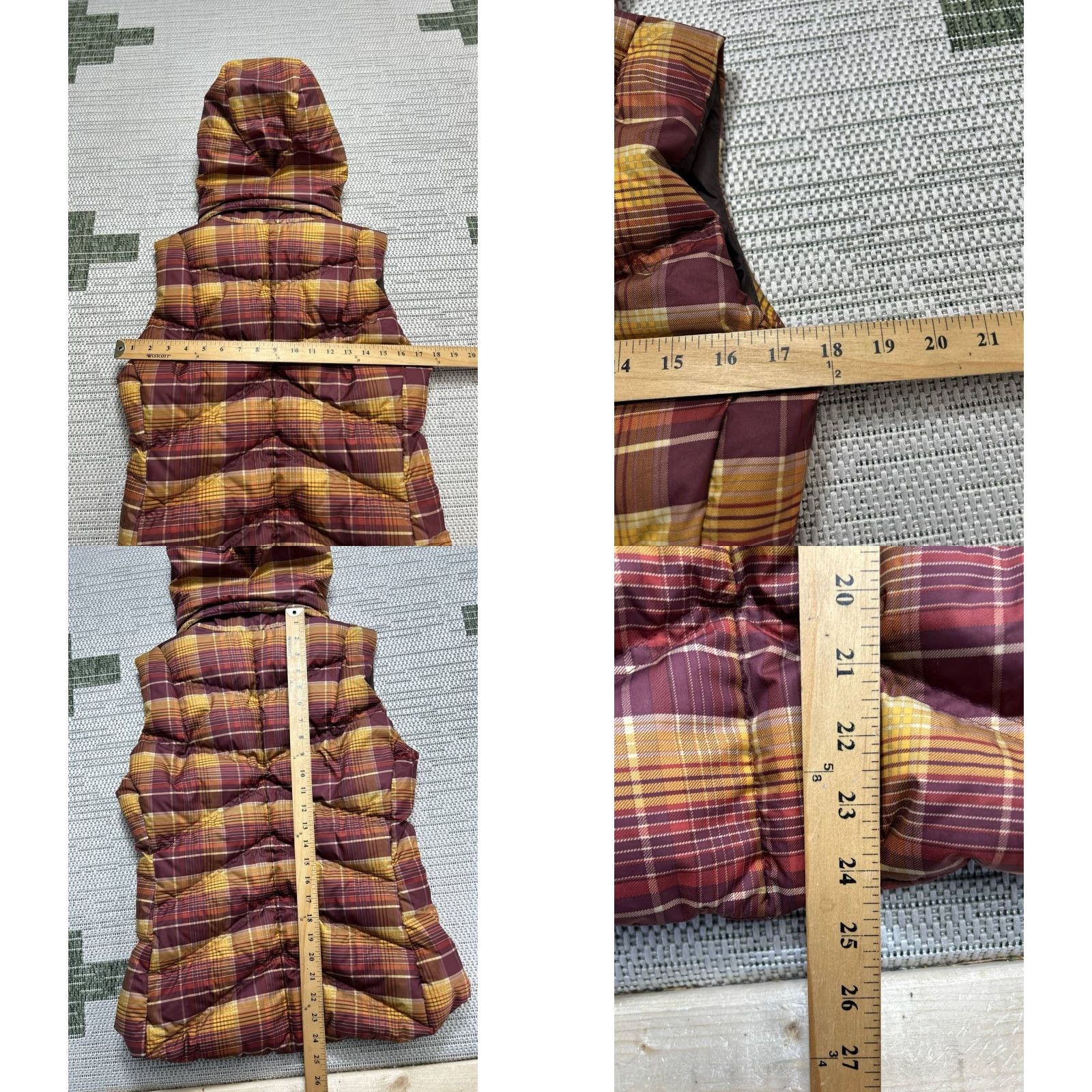 Patagonia Patagonia Down With It Vest Womens Medium Red Headlands Plaid Hooded Insulated Size M / US 6-8 / IT 42-44 - 8 Thumbnail