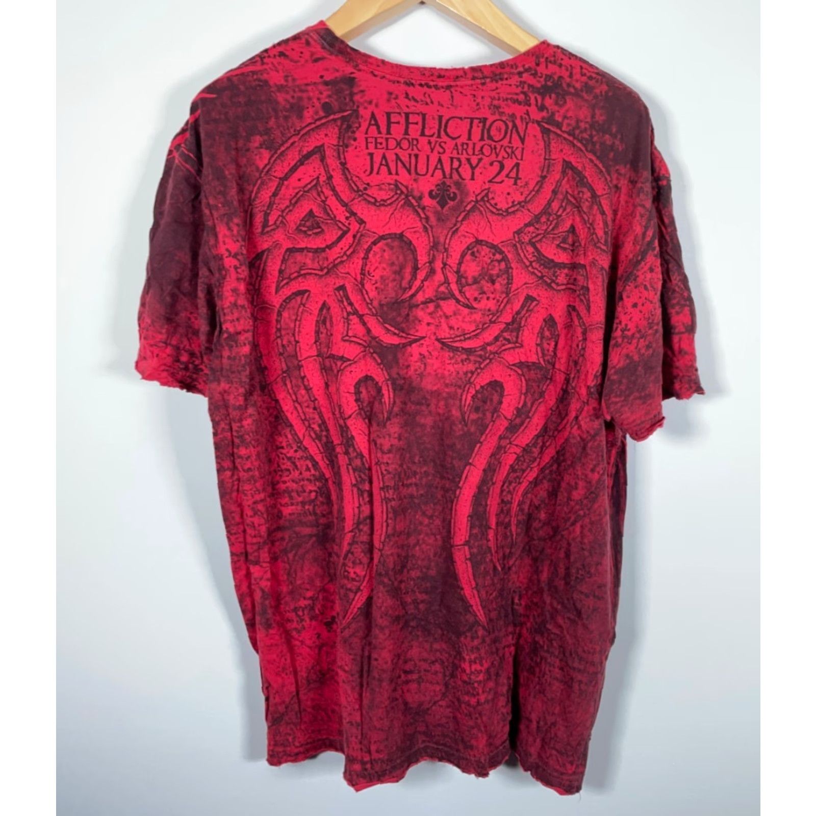 Affliction VINTAGE Affliction T-Shirt Men's 2XL Red Black Day of Reckoning 2009 UFC Size US XXL / EU 58 / 5 - 2 Thumbnail