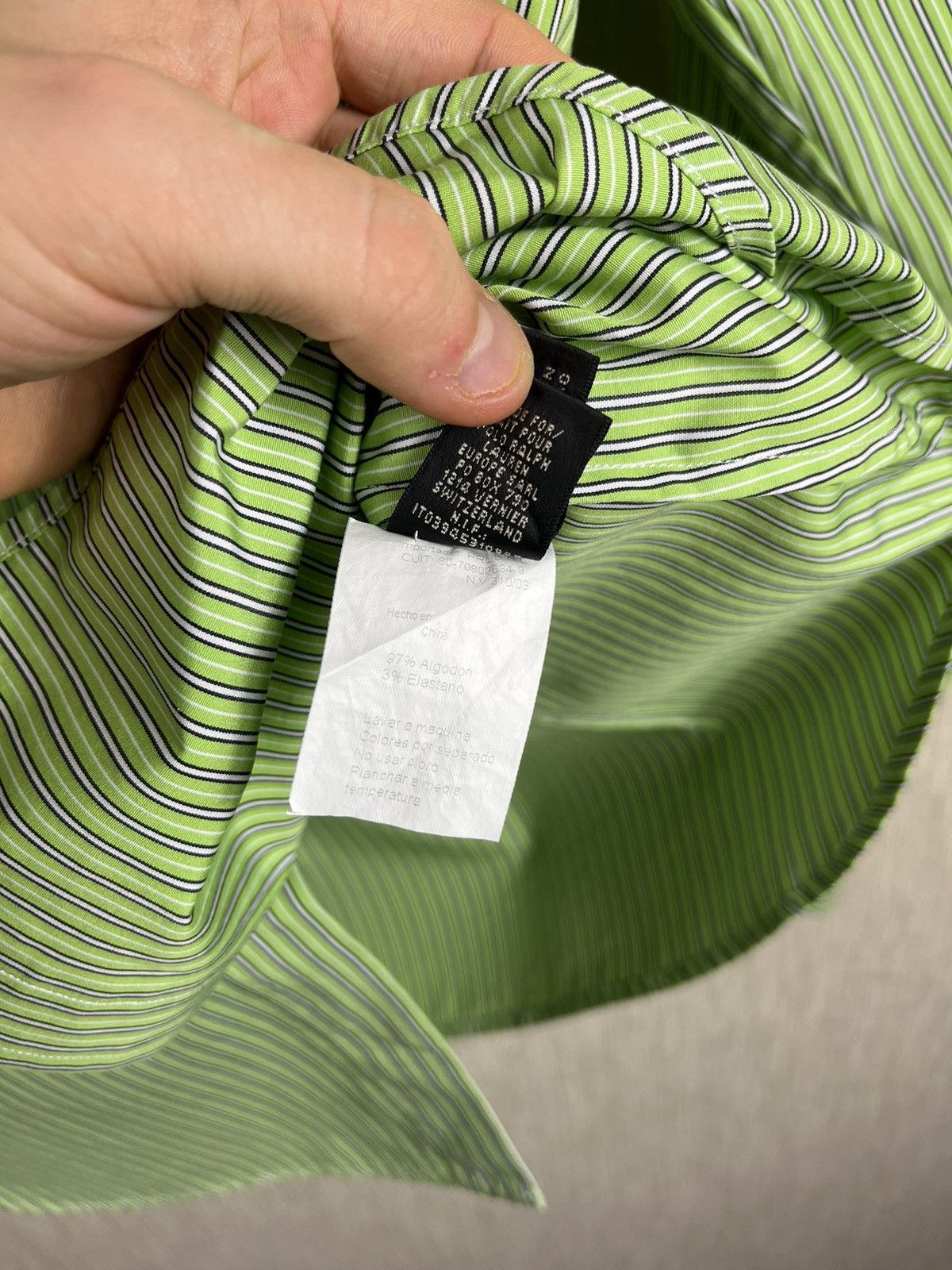 Polo Ralph Lauren × Ralph Lauren × Ralph Lauren Black Label Ralph Lauren black label classic lime striped shirt casual Size XL / US 12-14 / IT 48-50 - 22 Thumbnail