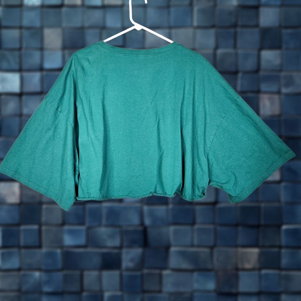 Vintage Vitality Balance Women's Green Cropped Top Short Sleeve Crew Neck XXL Regular Top Size XXL / US 16-18 / IT 52-54 - 1 Thumbnail
