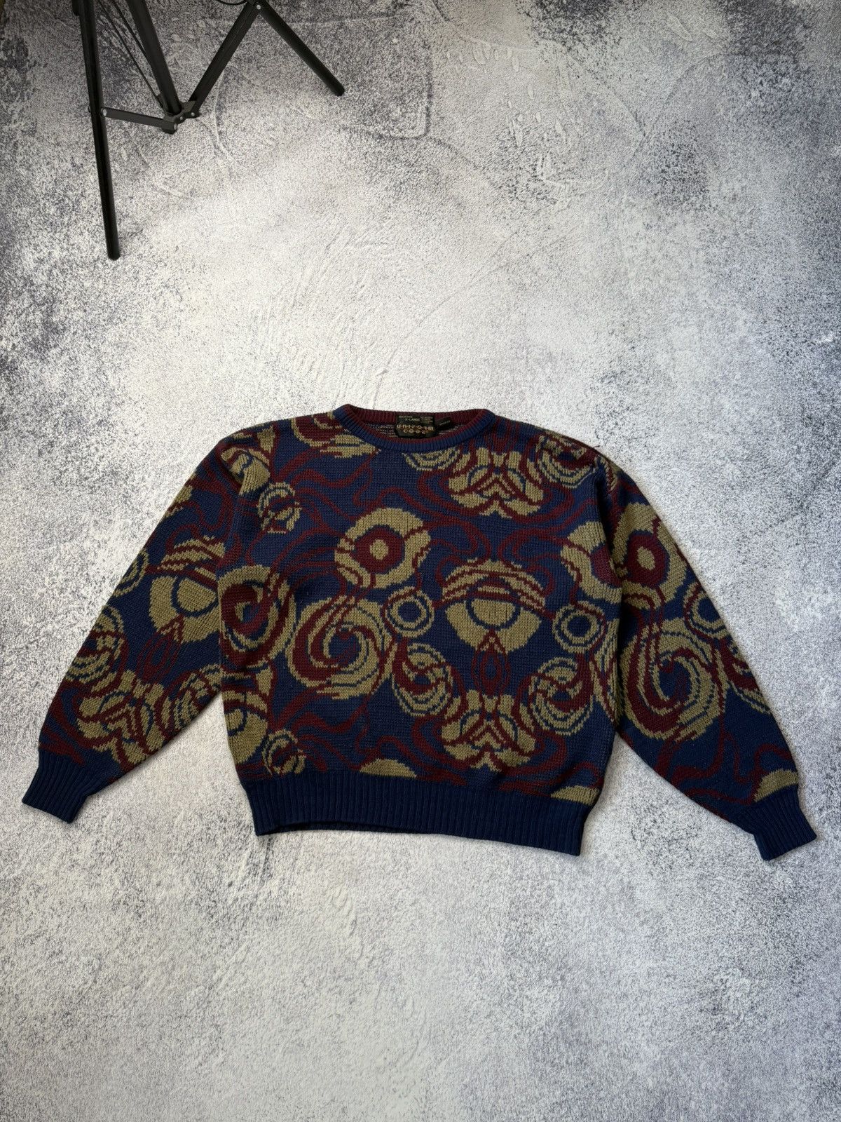 Japanese Brand VINTAGE Uniform Code Mens Crew Neck Geometric Sweater Y2K Size US L / EU 52-54 / 3 - 3 Thumbnail