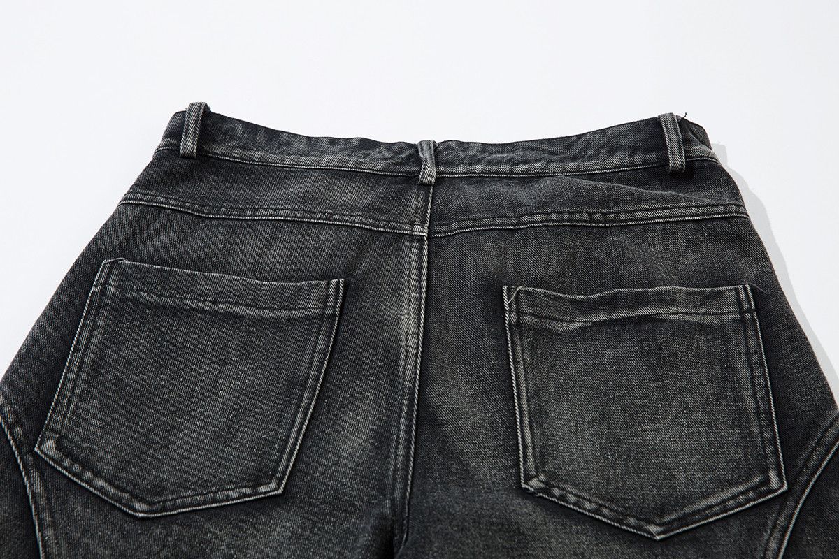 Japanese Brand × Jean Streetwear Washed Black Baggy Straight Solid Jeans Size US 33 - 6 Thumbnail