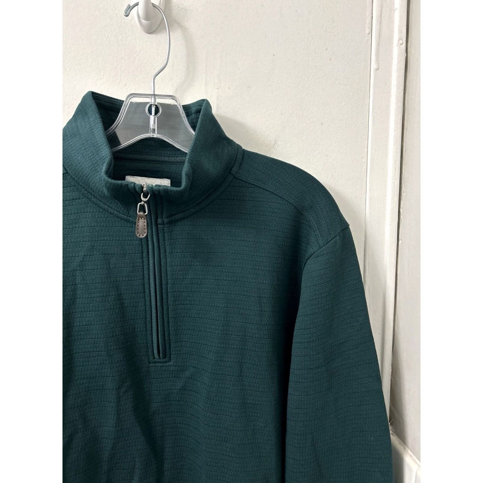 Tommy Bahama Tommy Bahama Pullover Sweater M Forest Green 1/4 Zip Mock Neck Long Sleeve 100% Pima Cotton Mens Regular Size Medium Size US M / EU 48-50 / 2 - 4 Thumbnail