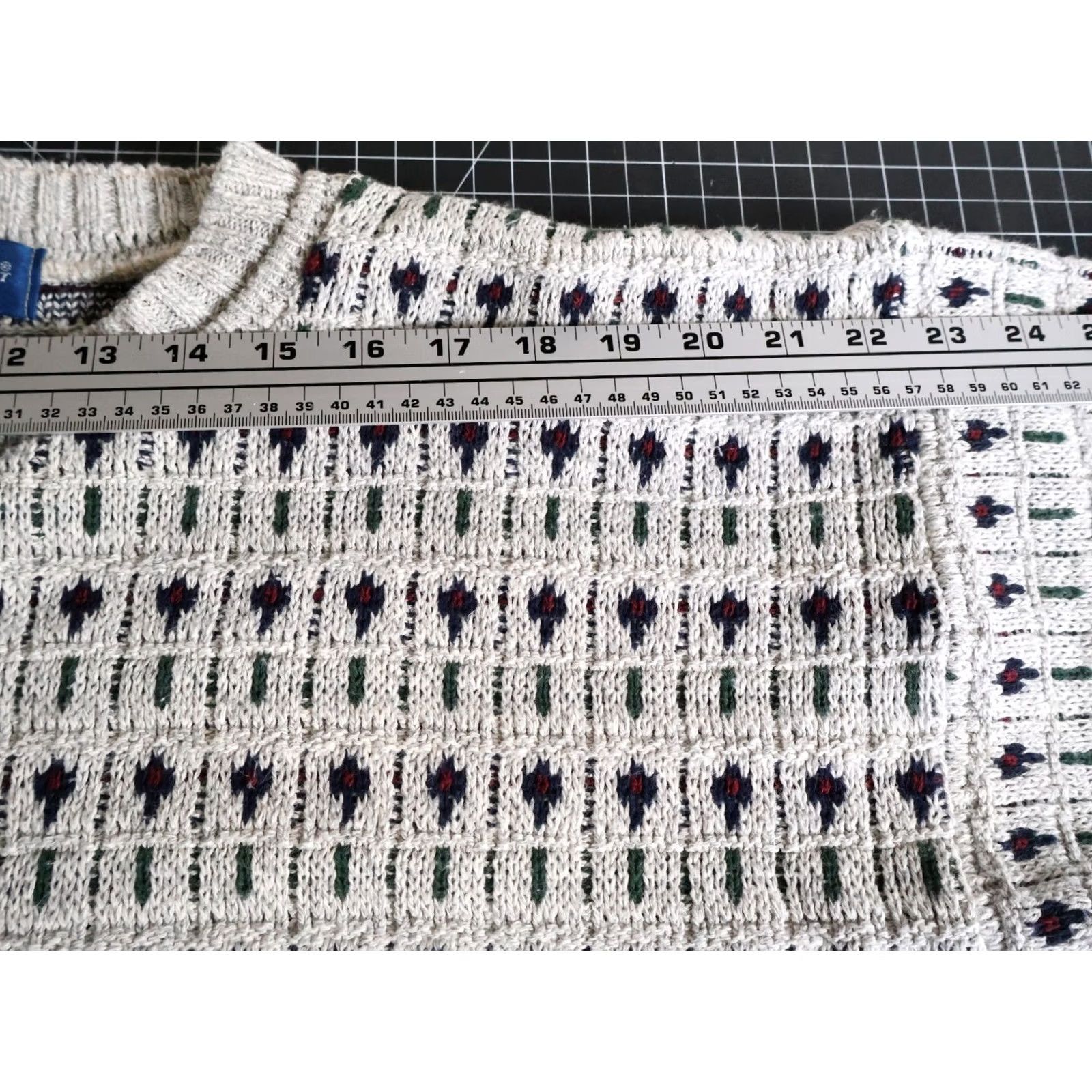 Vintage VINTAGE Towncraft Sweater Men’s Medium Gray Geometric Pattern Textured Knit Size US M / EU 48-50 / 2 - 7 Thumbnail