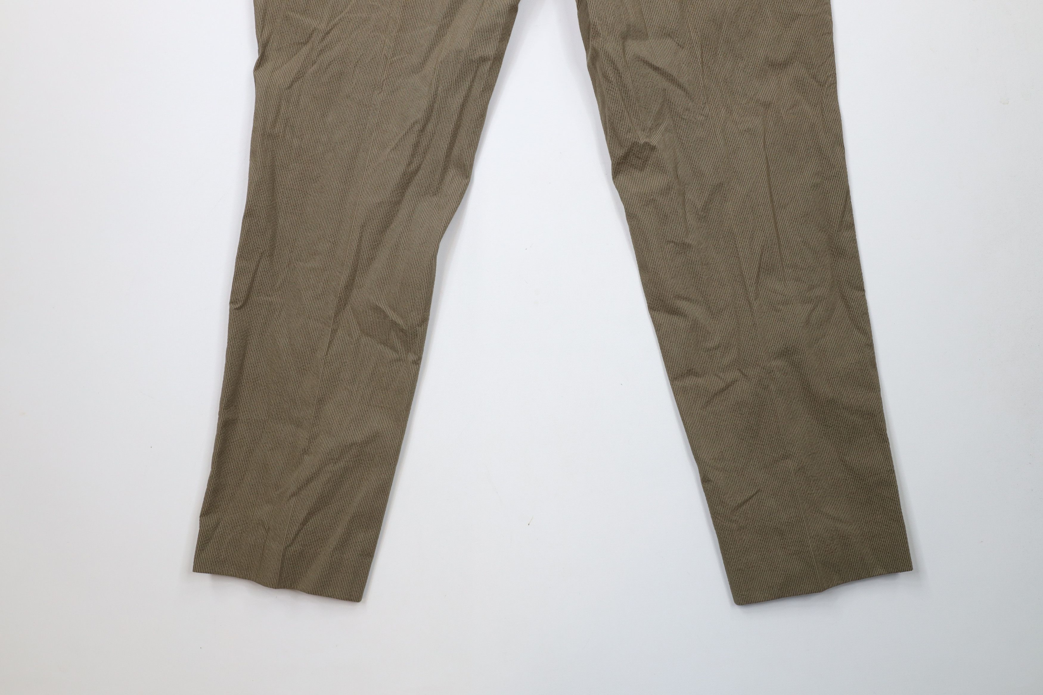 Express × Vintage New Express Pinstriped Straight Leg Chino Pants Brown Cotton Size US 33 - 13 Thumbnail