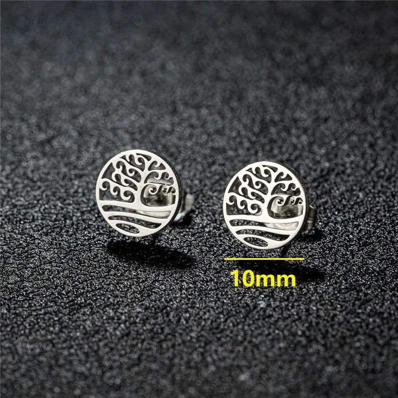 Jewelry Tree of Life Mini Stud Earrings Charm Earring Gift Size ONE SIZE - 2 Thumbnail