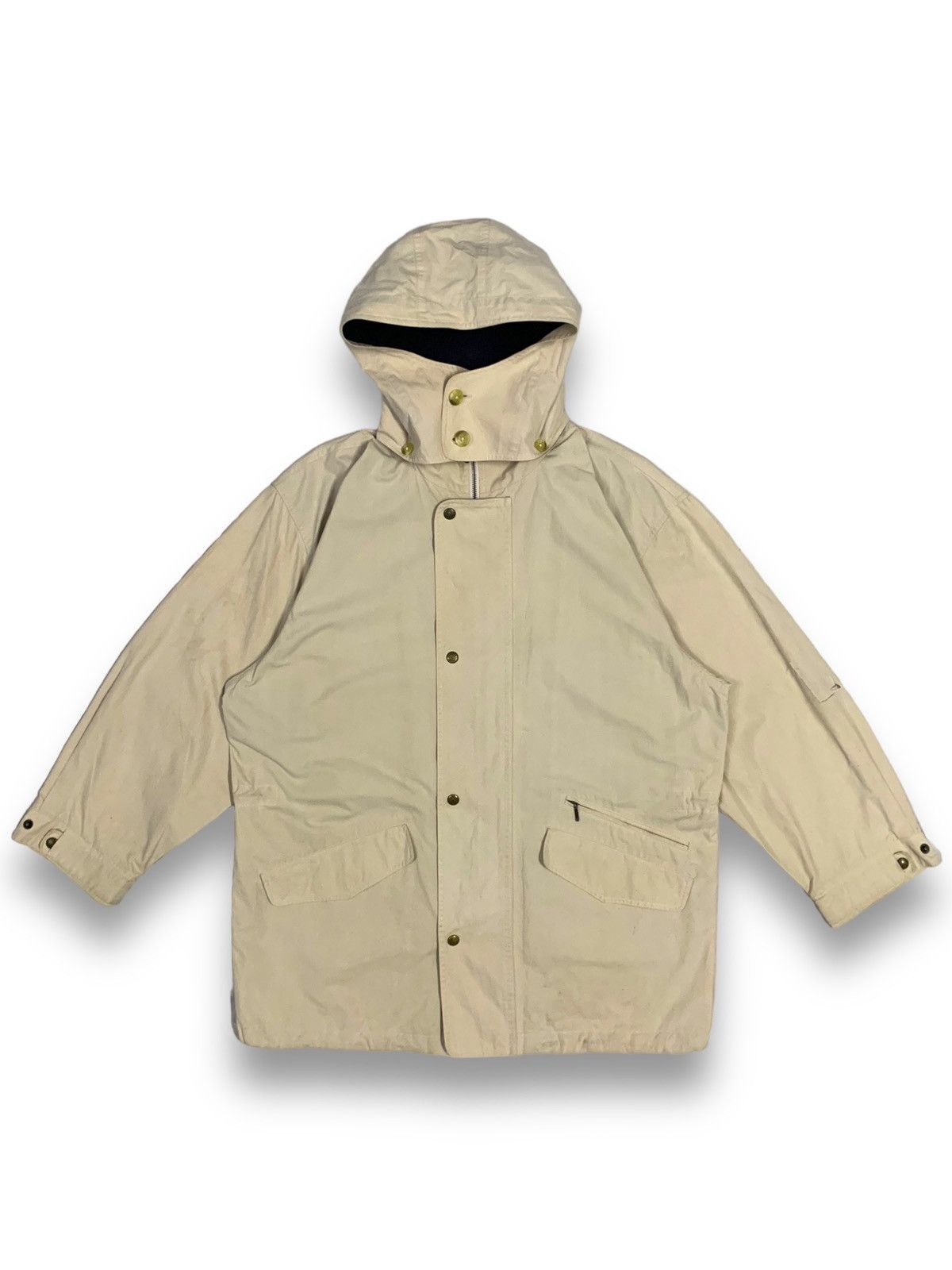 image of Vintage Burberrys Prorsum Cream Hooded Light Jacket, Men's (Size Large)