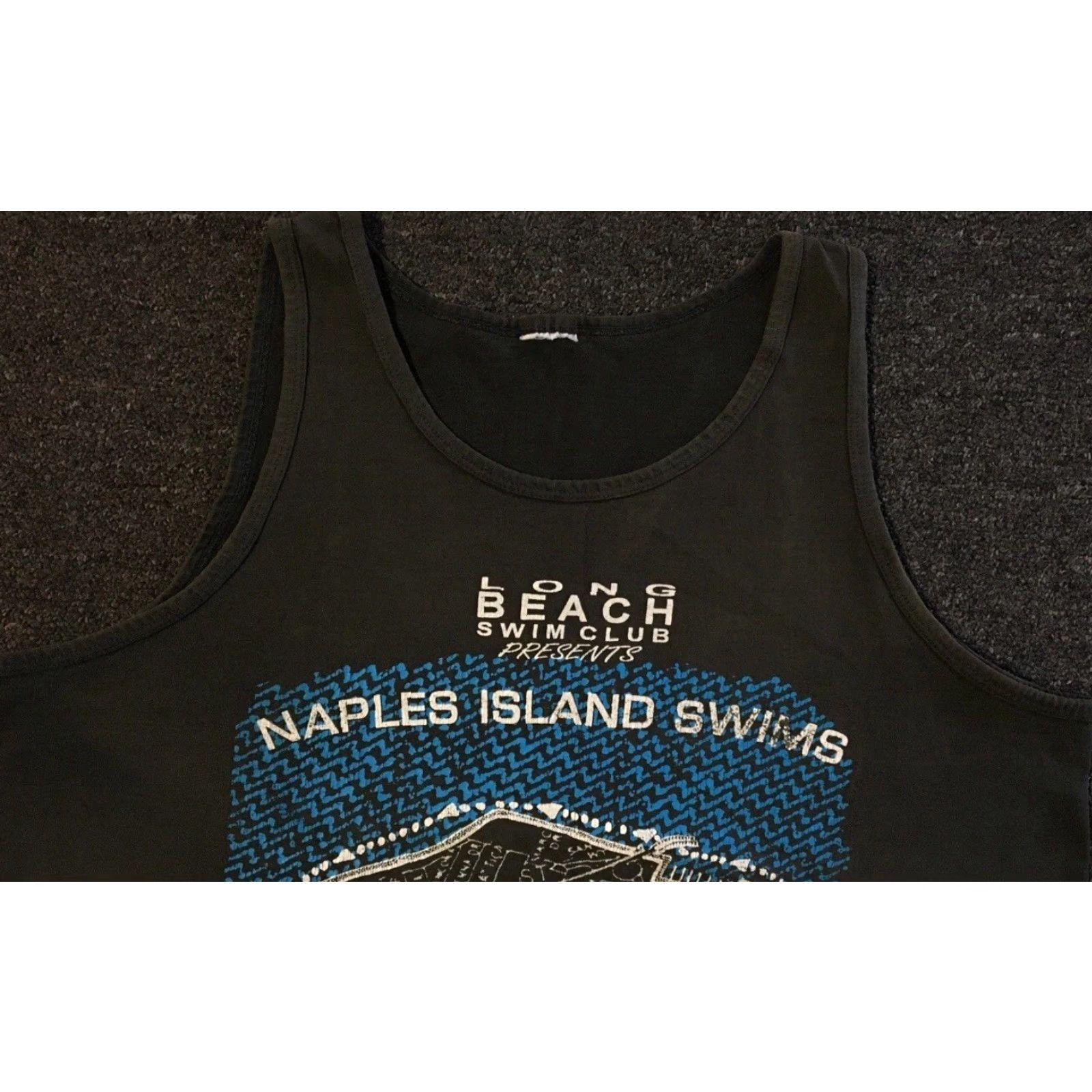 Swims Vtg 90s Long Beach Swim Club Naples Island Swim Distressed Boxy Tank Top Black Mens S Short Sleeveless T-Shirt Beach Surf Grunge Nike? Size US S / EU 44-46 / 1 - 6 Thumbnail