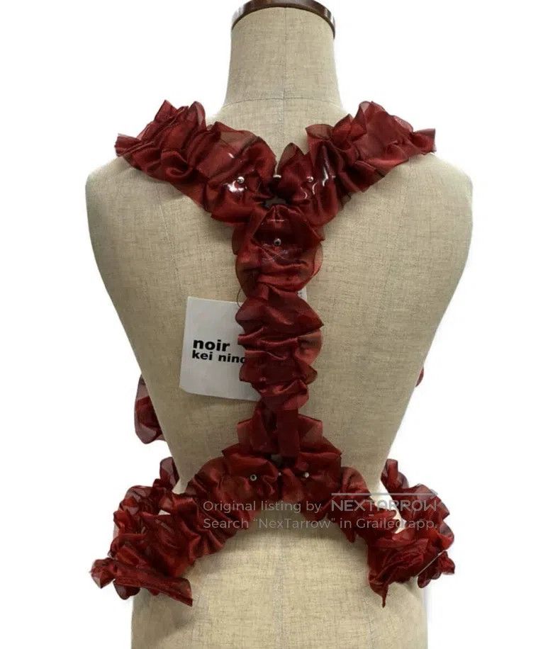 Comme des Garcons Comme des Garcons Red vintage lace trimmed top Size M / US 6-8 / IT 42-44 - 2 Thumbnail