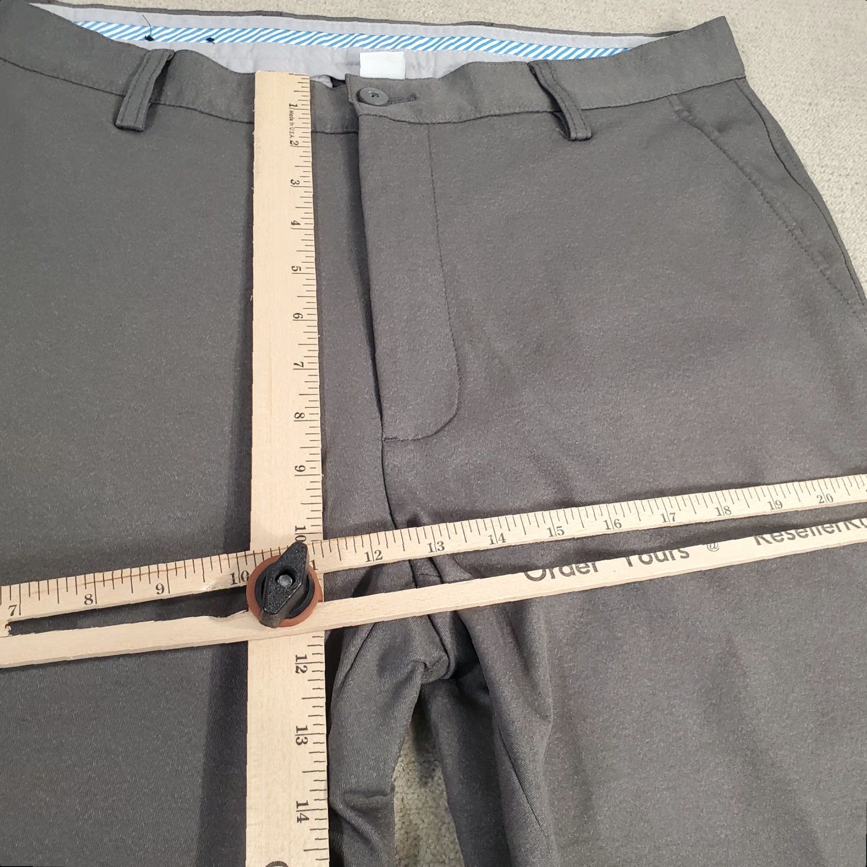 Footjoy FootJoy Pants Mens 34x32 Gray Chino Flat Front Logo Solid Athletic Casual Golf Size US 34 / EU 50 - 4 Thumbnail
