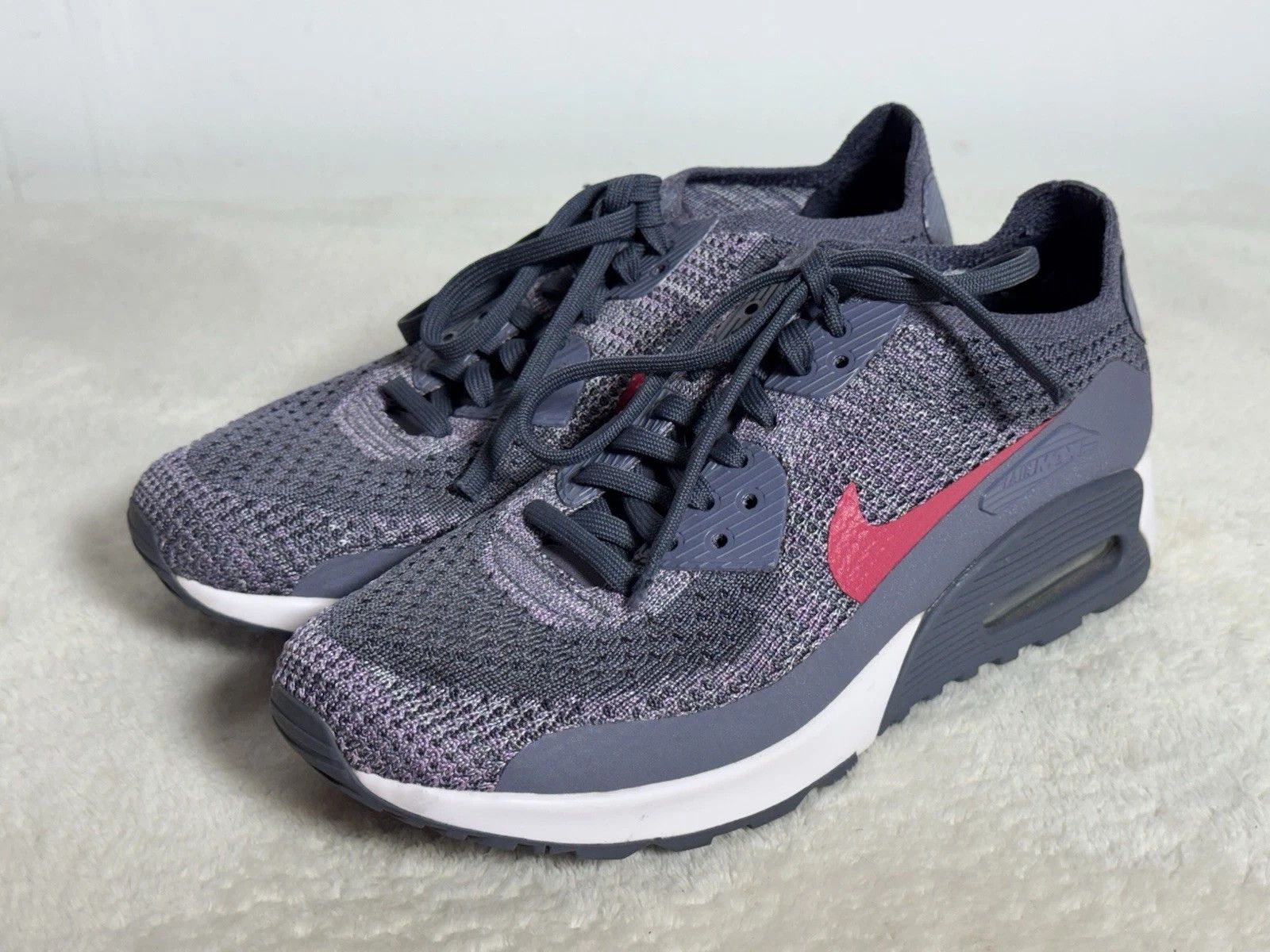 Nike Nike Women's Air Max 90 Ultra 2.0 Flyknit Shoes Carbon Size US 7 / IT 37 - 2 Thumbnail