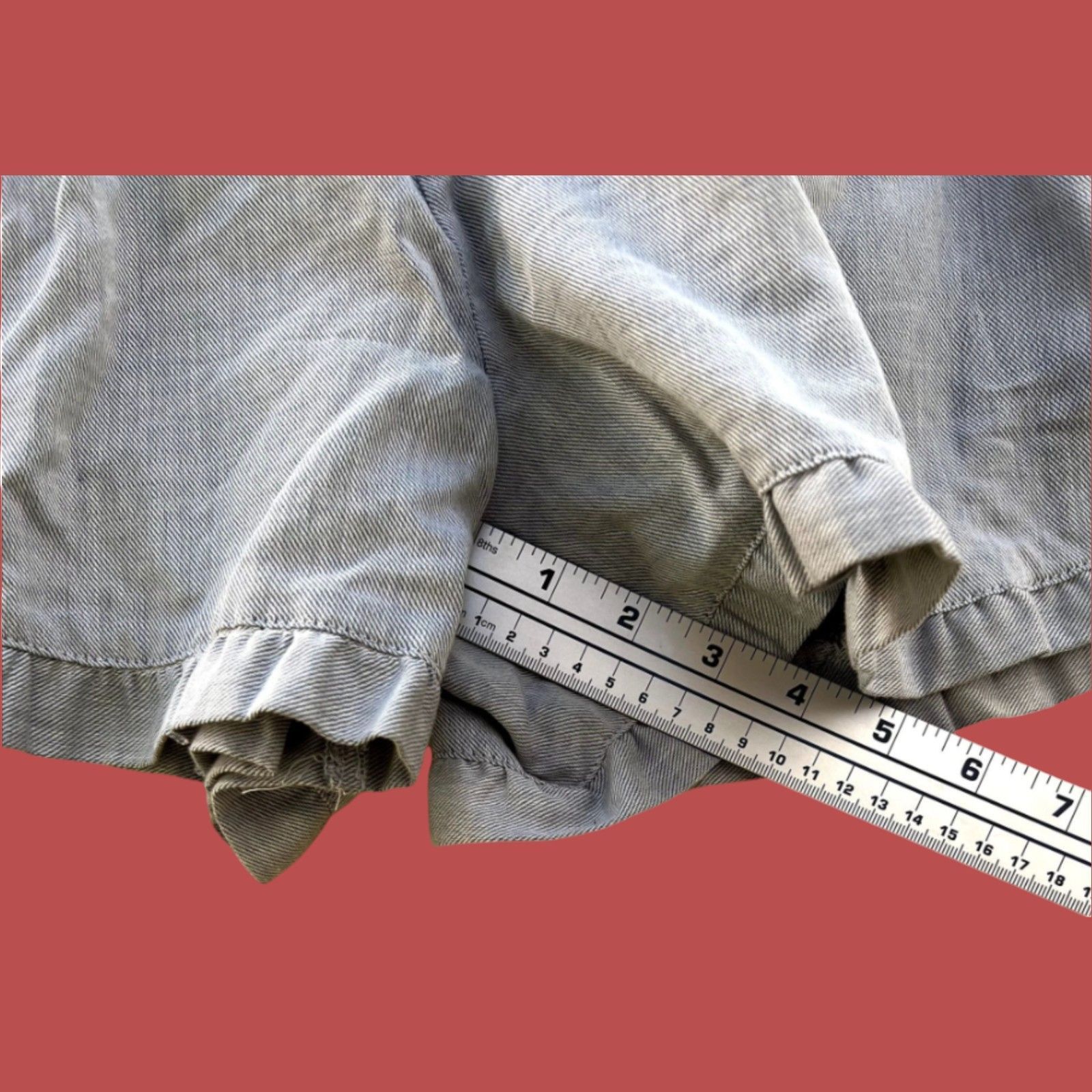 Other Who What Wear - Women's Cotton Shorts Ruffle Edge - Light Bl Size 28" / US 6 / IT 42 - 7 Thumbnail