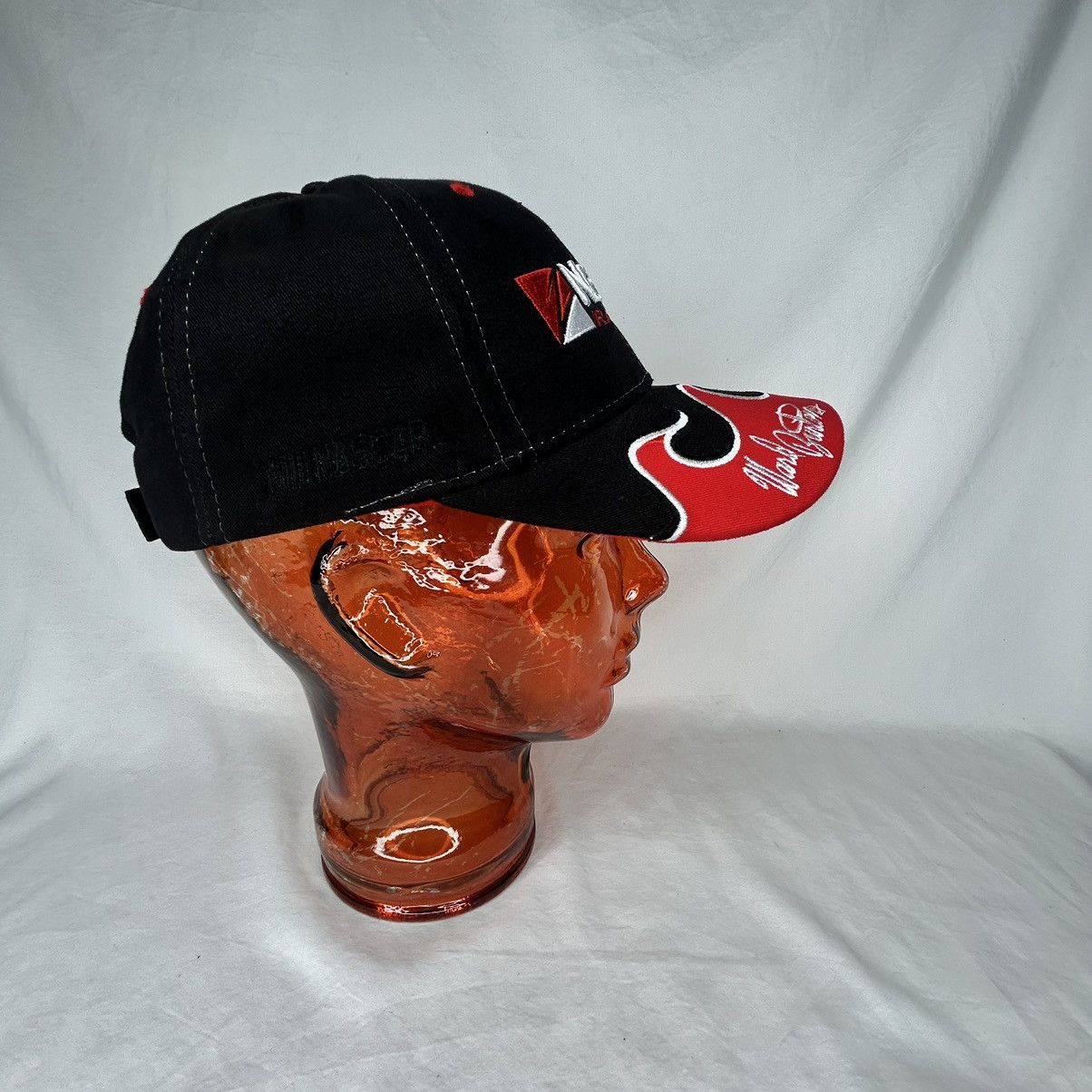Other Vtg Net zero Racing Black Embroidered Flames Strapback Hat Size ONE SIZE - 2 Thumbnail