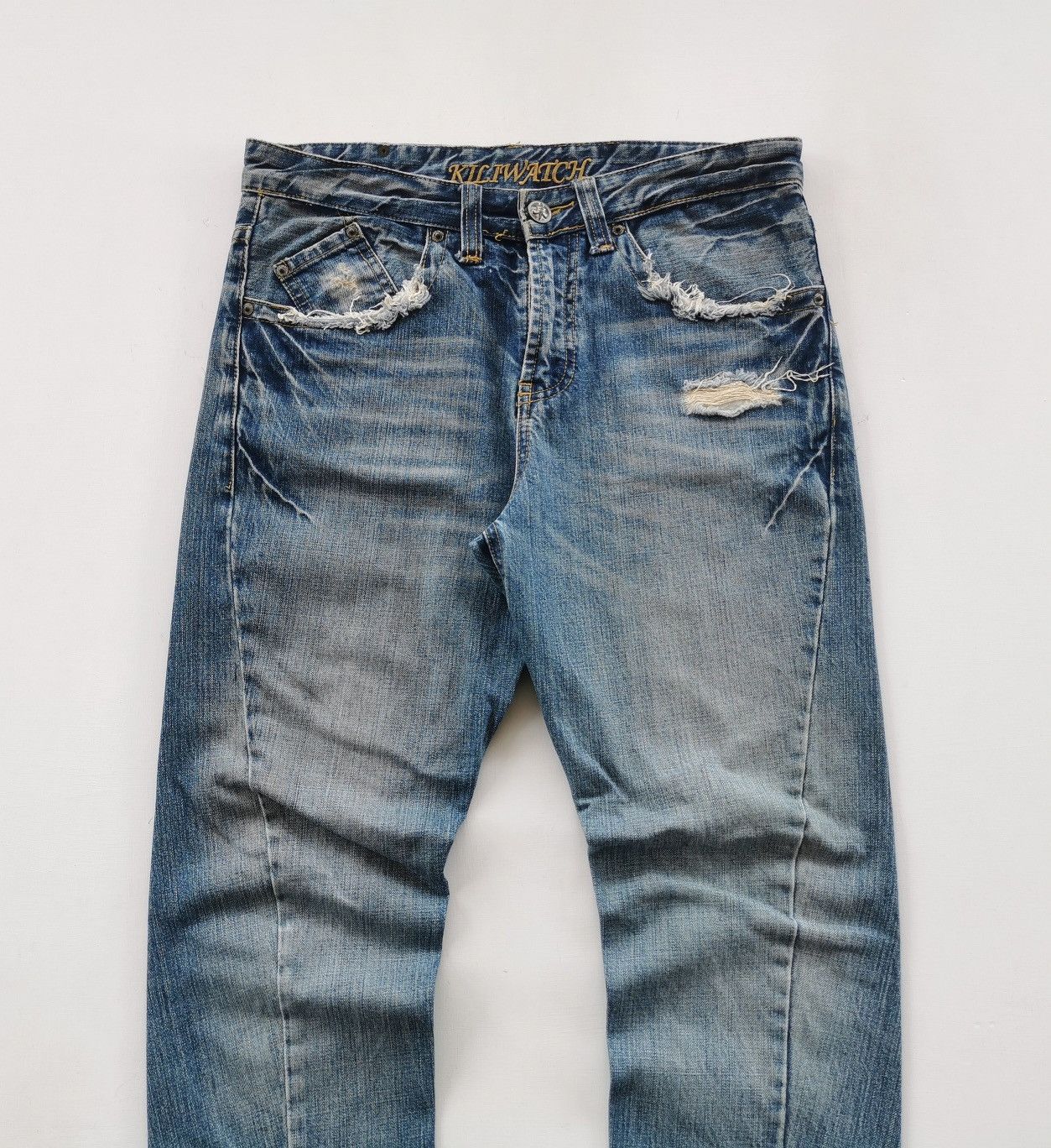 Japanese Brand Kiliwatch Japan Twist Leg Distressed Denim Jeans Size US 32 / EU 48 - 3 Thumbnail