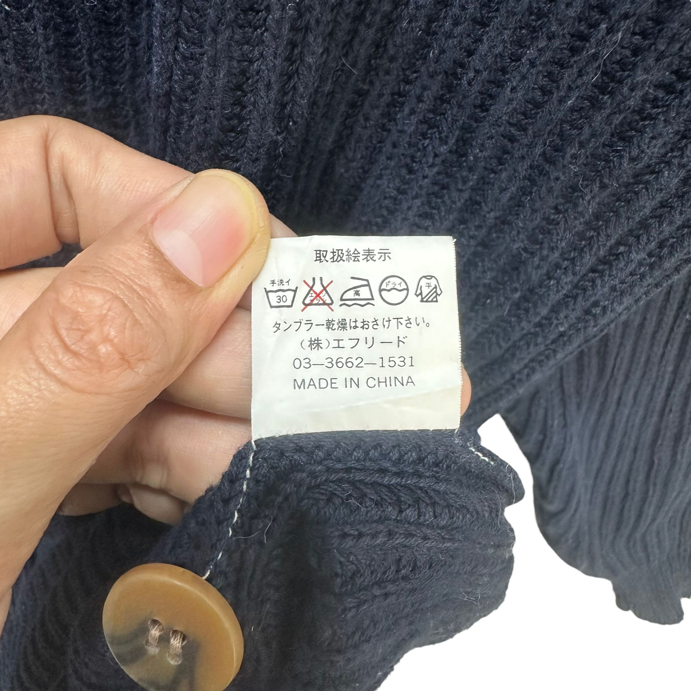 Japanese Brand P.P.C AG LOGO KNITTED CARDIGAN #8616-017 Size US L / EU 52-54 / 3 - 8 Thumbnail