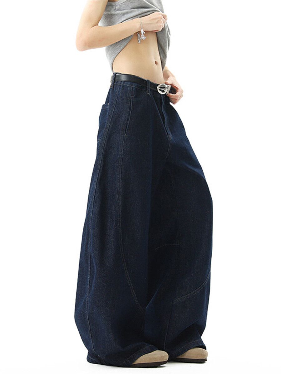 Japanese Brand American men's loose-fitting retro patchwork curved jeans Size US 32 / EU 48 - 4 Thumbnail